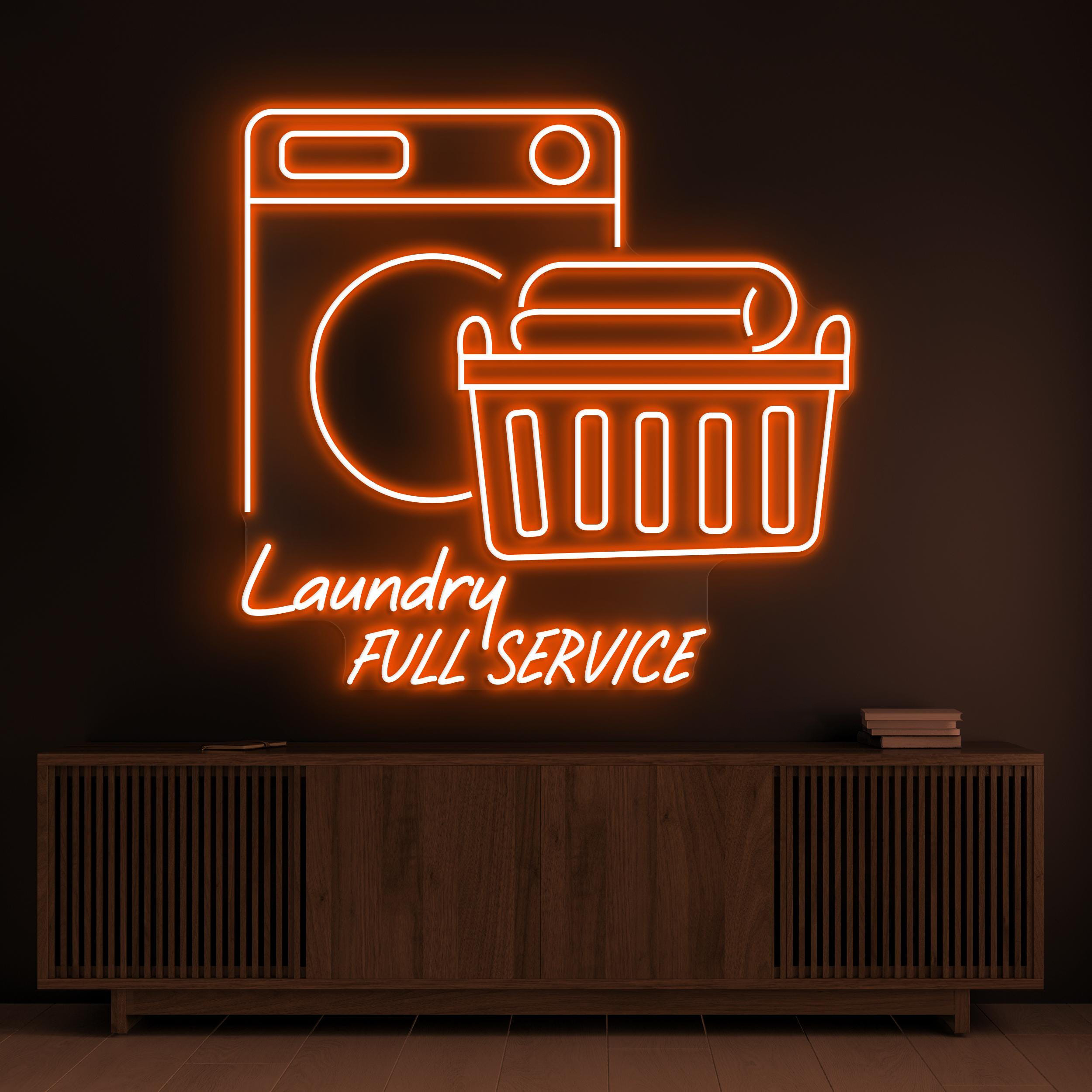 Laundry Full Service Neon Sign, Laundry Full Service LED Light, Led Shop Wall Decor, Laundry Room Neon Light, Kitchen Wall Art, Gift Idea