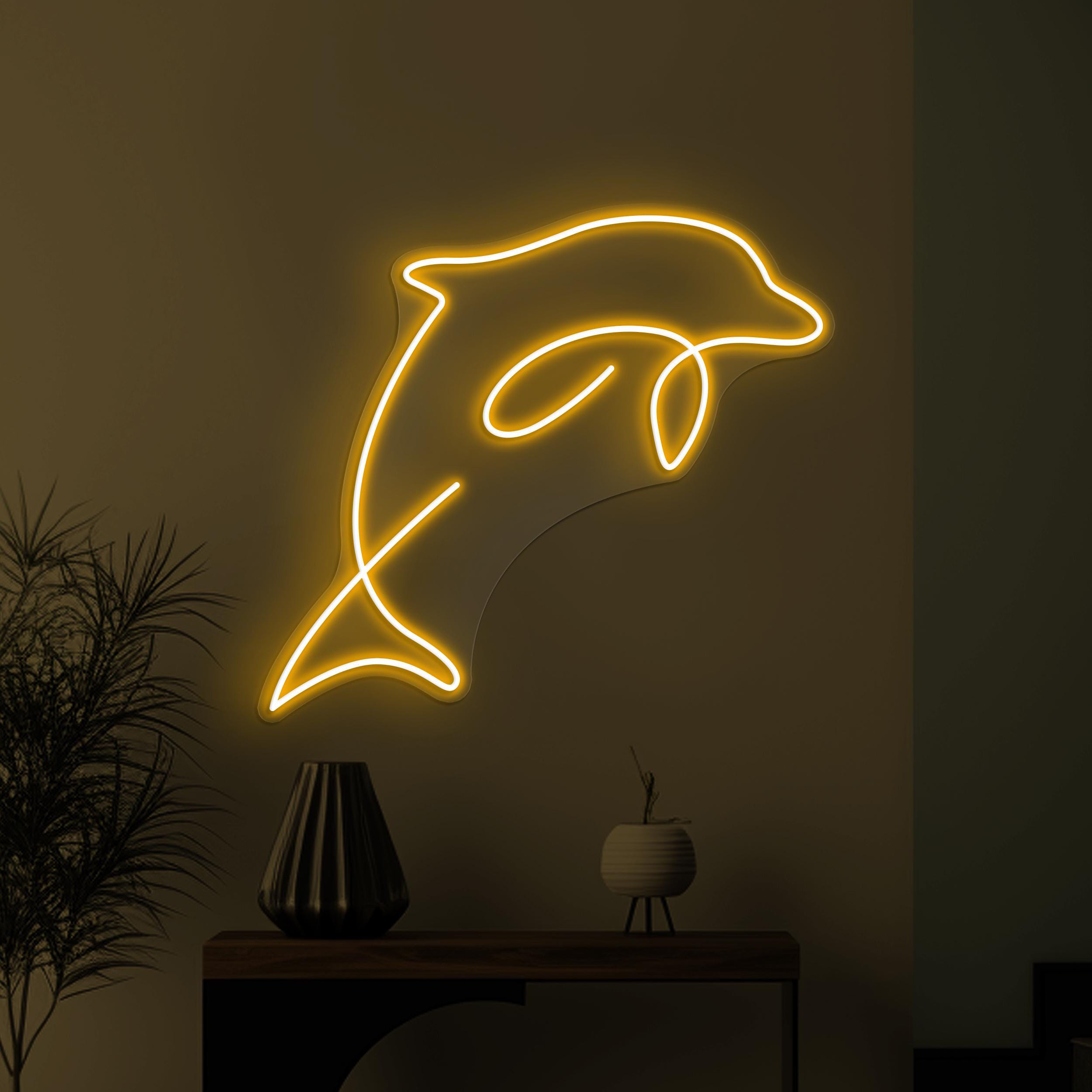 Dolphin Neon Sign, Dolphin LED Light, Dolphin Fish Wall Art, Kids Room Wall Decor, Sea Animals Light, Animal Shop Decor, Cute Dolphin Sign