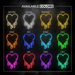 Melting Heart Neon Sign, Melting Heart LED Light, Dripping Love Wall Art, Broken Heart Light, Home Room, & Party Decor, Bleeding Heart Sign