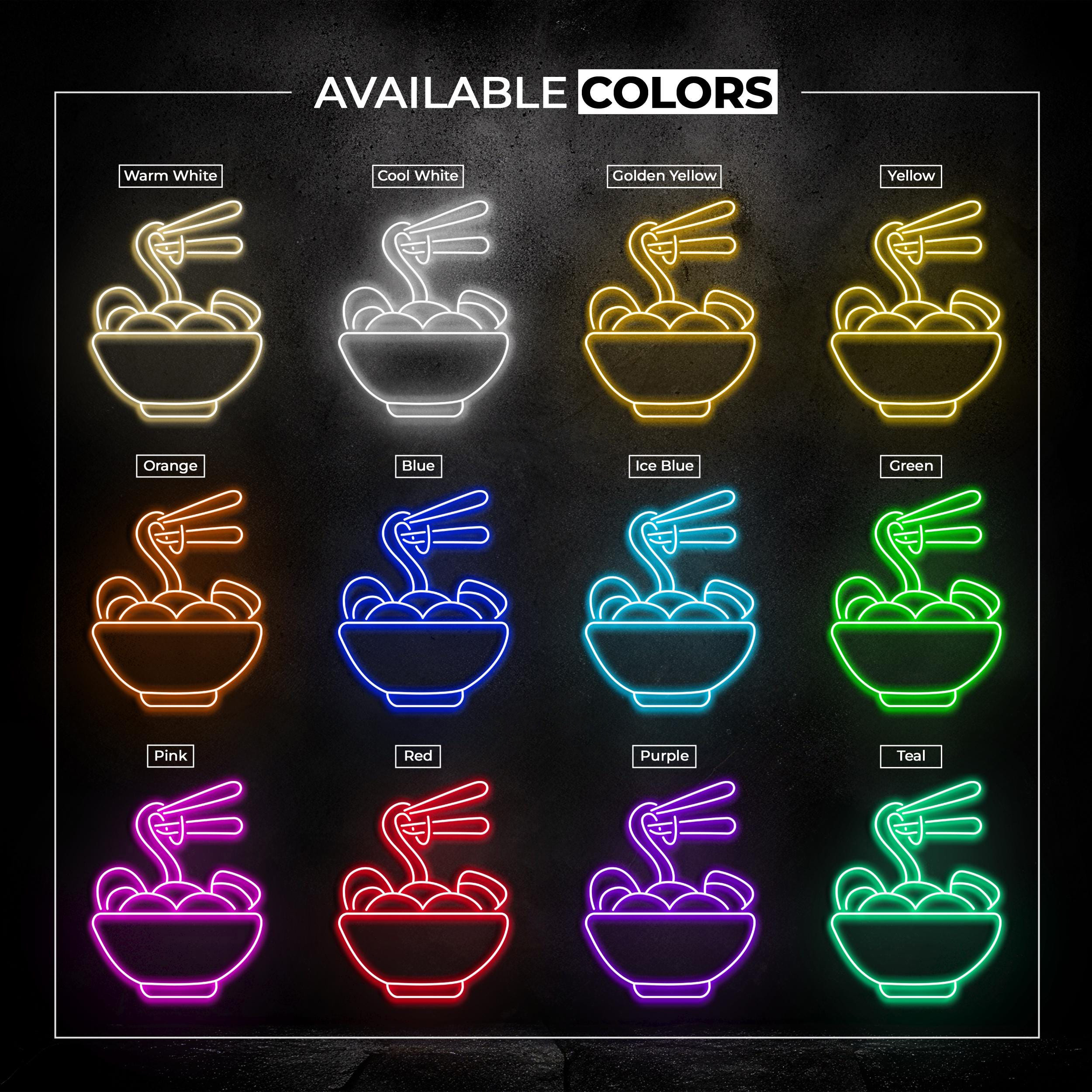 Ramen Bowl Neon Sign, Ramen Bowl LED Light, Ramen Noodles Bowl Wall Art, Ramen Lover Gift, Kitchen & Restaurant Wall Decor, Noodle LED Sign