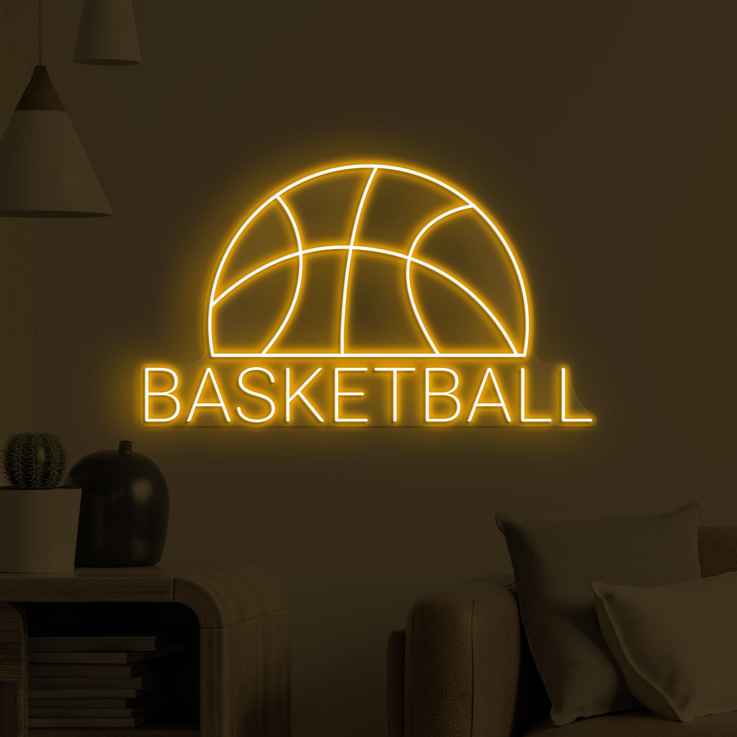 Basketball Neon Sign, Basketball LED Light, Basketball Logo Wall Decor, Hobby Wall Art, Basketball Lover Birthday Gift, Game Room Neon Light