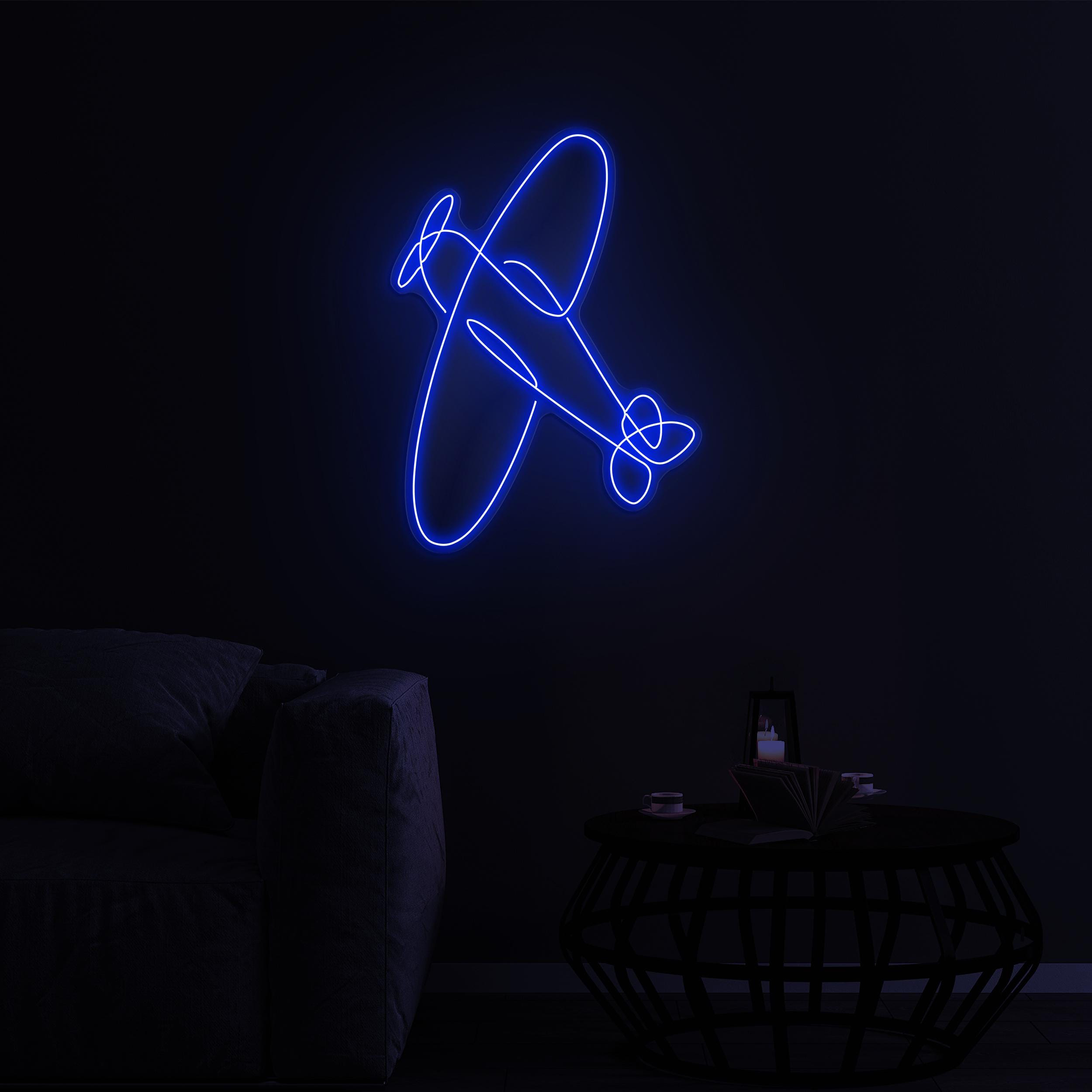 Airplane Neon Sign, Aircraft LED Light, Airplane LED Neon Art, Kids Room Decor, Take Off Neon, Flying High Sign, Travel Agency Led Wall Art