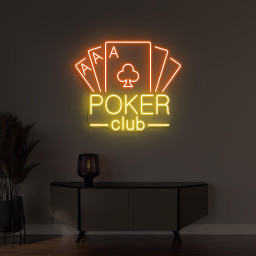 Poker Club Neon Sign, Poker Club LED Light, Poker Wall Art, Playing Cards Wall Decor, Game Room Wall Art, Custom Neon Sign, Casino Led Sign