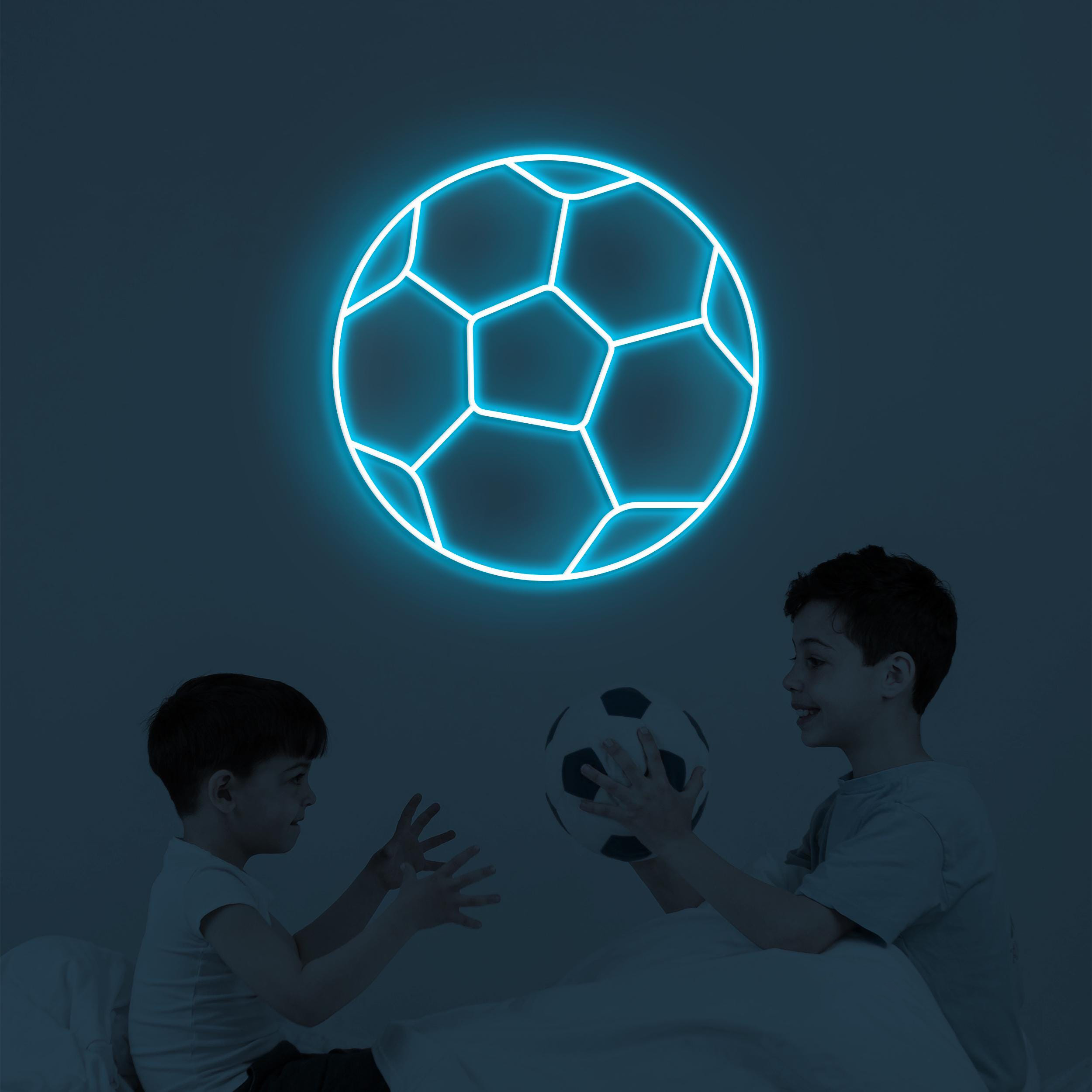 Soccer Ball Neon Sign, Soccer Ball LED Light, Football Wall Art, Football Club Neon Light, Kids Room Wall Decor, Sports Shop Led Wall Art
