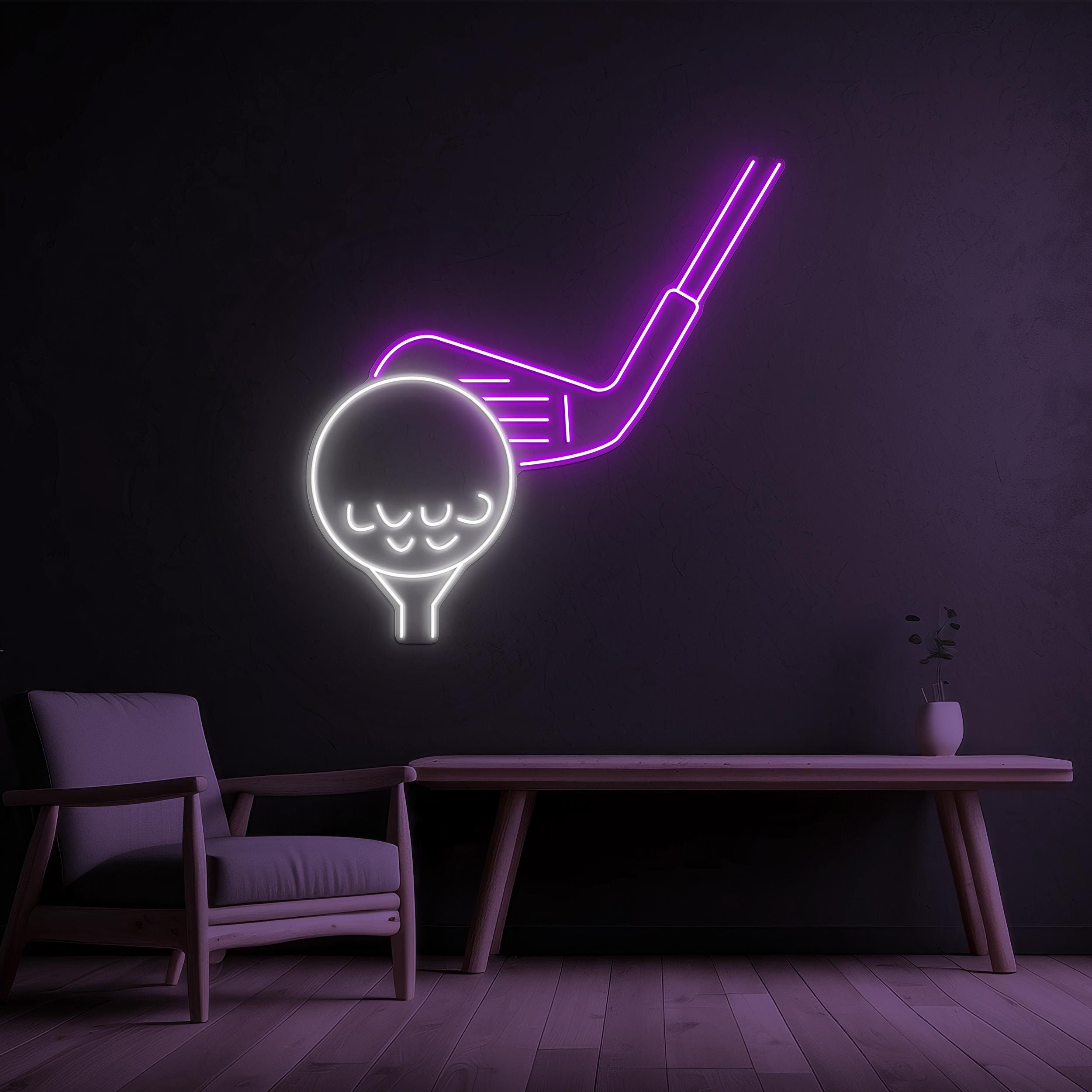 Golf Neon Sign, Golf Ball LED Light, Golf Logo Wall Decor, Golf Club Neon Sign, Sports Shop Wall Decor, Home Wall Decor, Game Room Wall Art