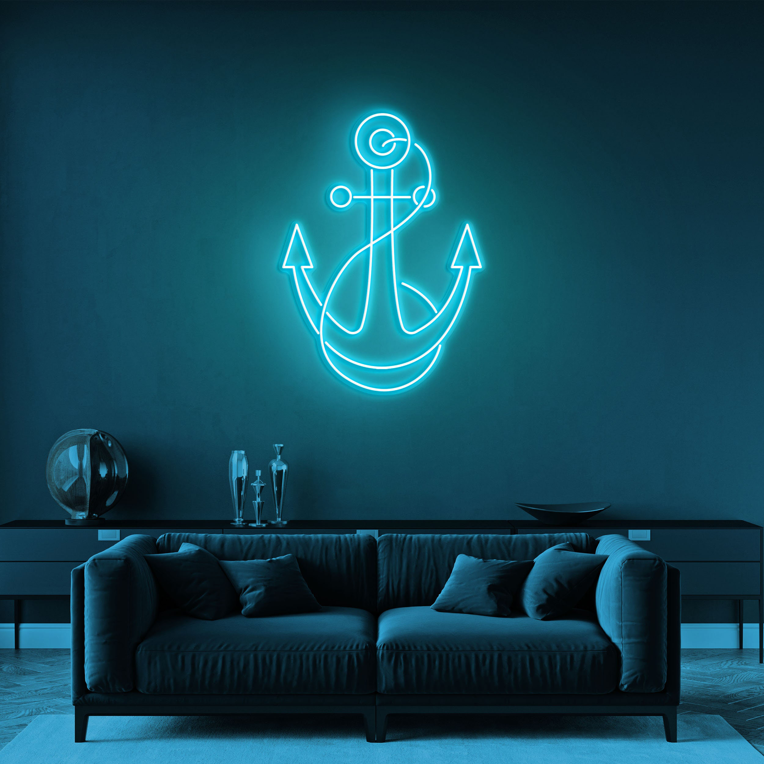 Anchor Neon Sign, Anchor Neon Light, Beach Club Decor, Sailor Bedroom Wall Art, Maritime Neon for Beach House Decoration, Gift, Party Decor