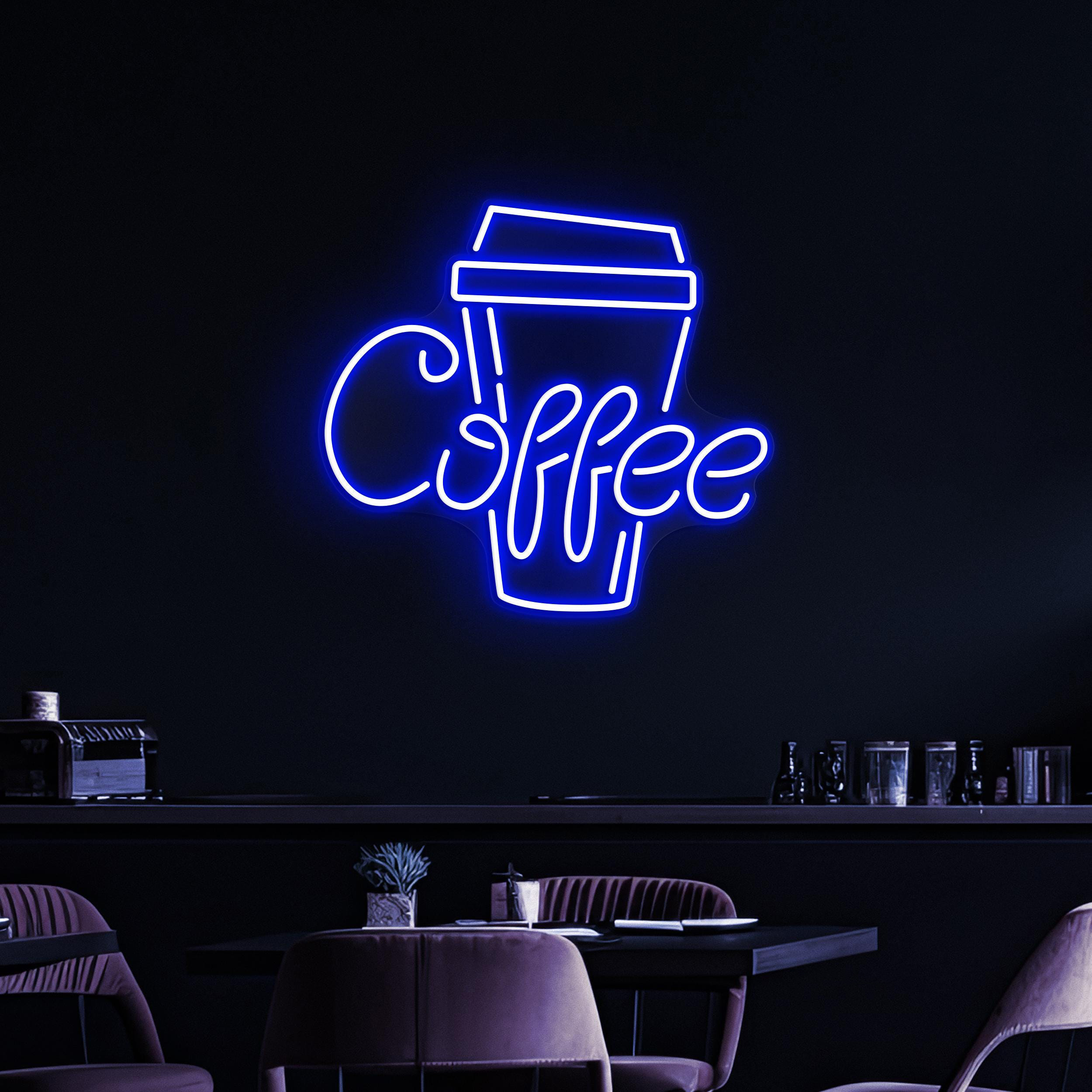 Coffee Neon Sign, Coffee LED Light, Coffee Logo Wall Decor, Coffee Shop Neon Light, Kitchen Wall Art, Coffee Cup Neon Sign, Coffee Lover Art