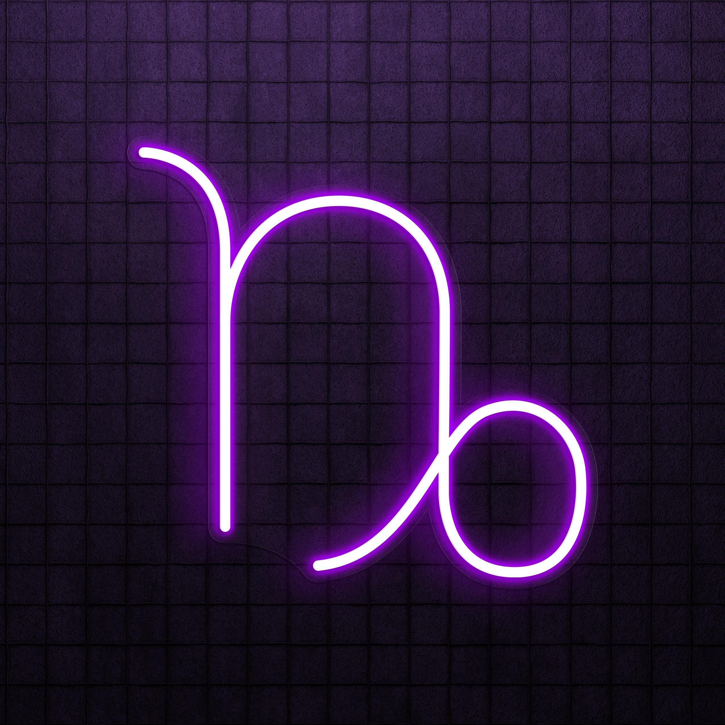 Capricorn Neon Sign, Capricorn LED Light, 3D Printed Wall Decor, Horoscope LED Neon Sign, Astrology Zodiac Wall Art, Zodiac Symbols Decor