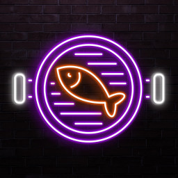 Fish in Pan Neon Sign, Fish in Pan LED Light, Seafood Restaurant Wall Art, Cooking Fish Neon Sign, Kitchen Wall Decor, Gift For Fish Lover