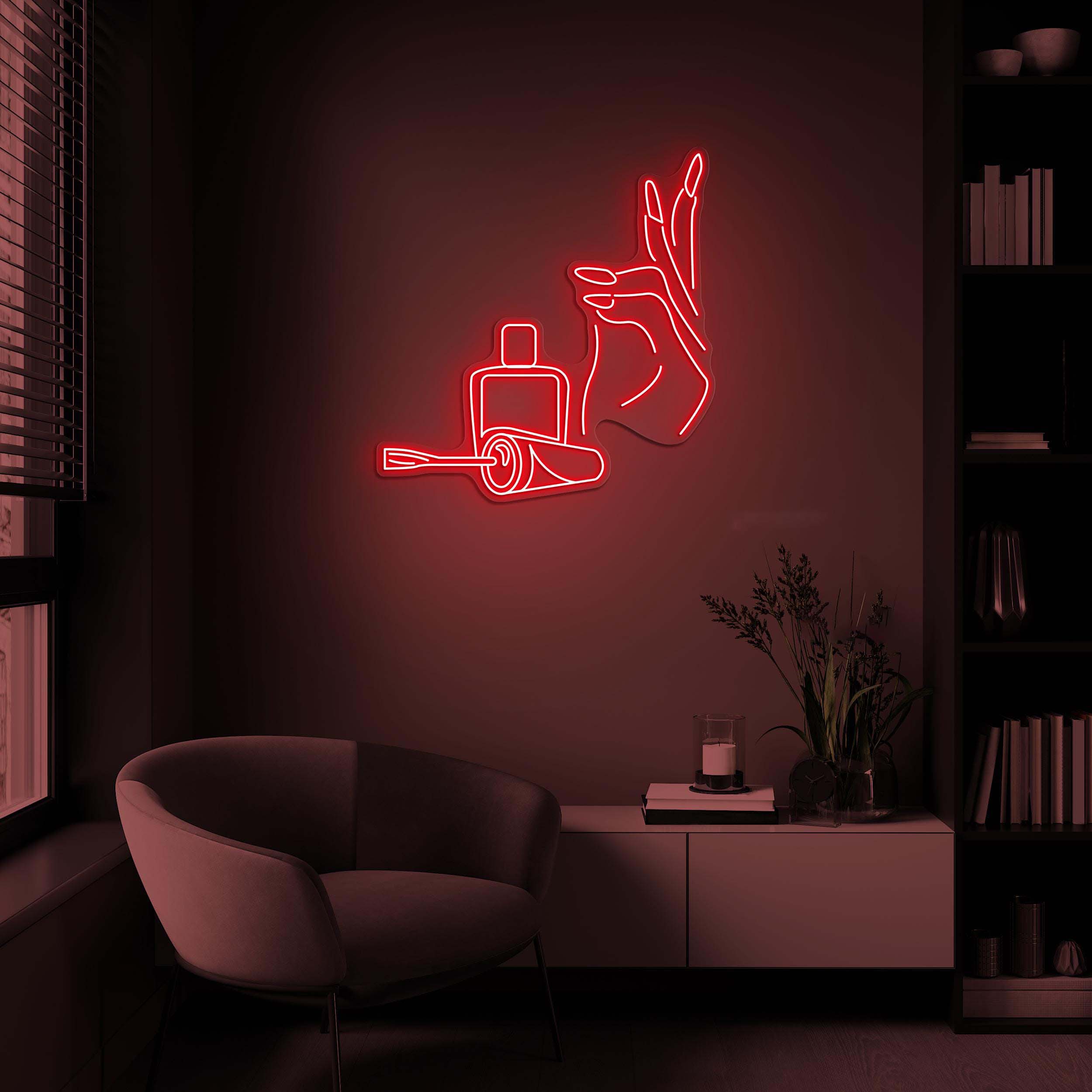 Hand & Nail Polish Neon Sign, Nail Polish LED Light, Manicure Wall Art, Custom Neon Sign, Salon Neon Art, Nail Artist Home Decor, Girly Room
