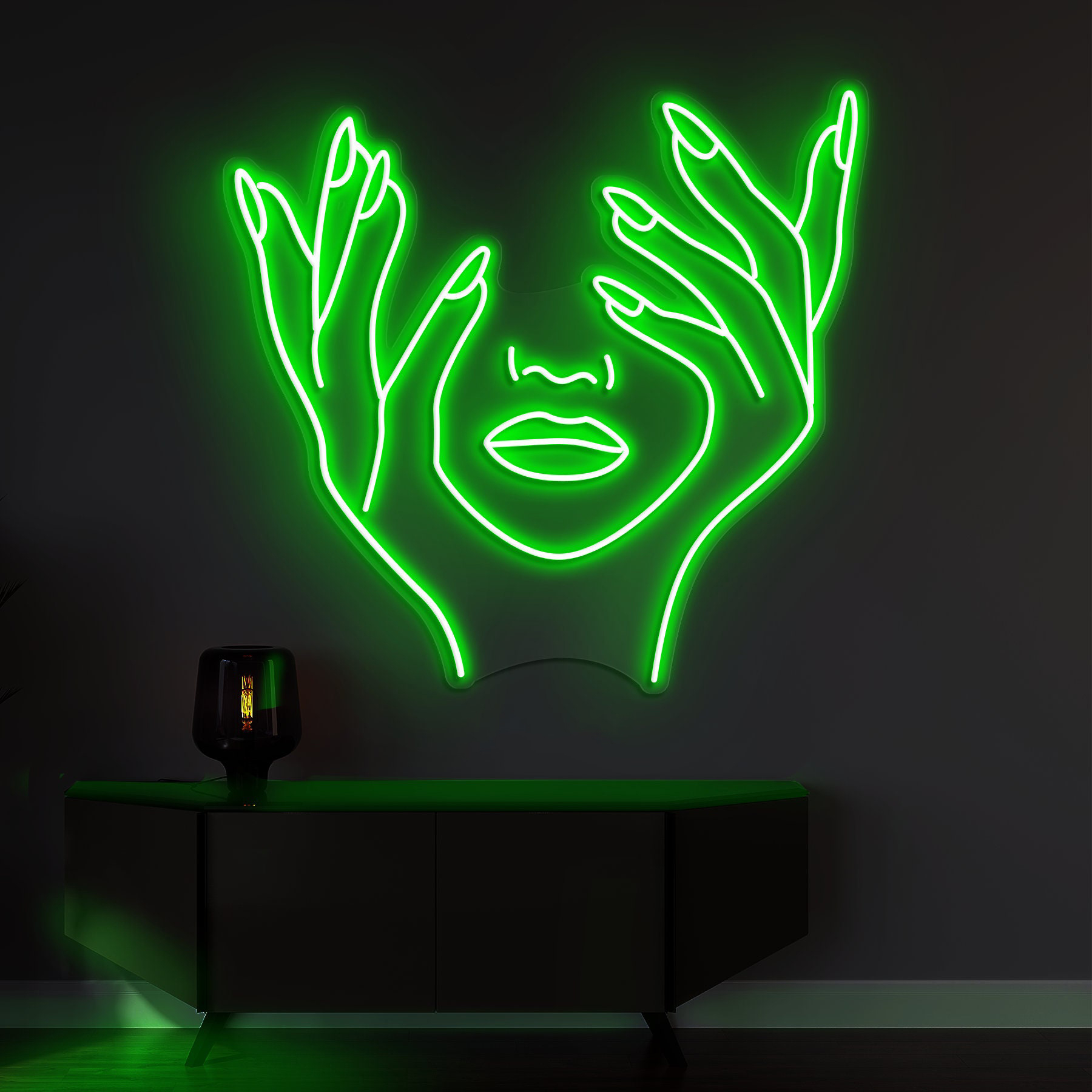 Face Abstract Neon Signs, Nail Art and Beauty Decor for Salons, Shops, and Rooms, Light Up Signs for Makeup Rooms and Party Decorations,Gift
