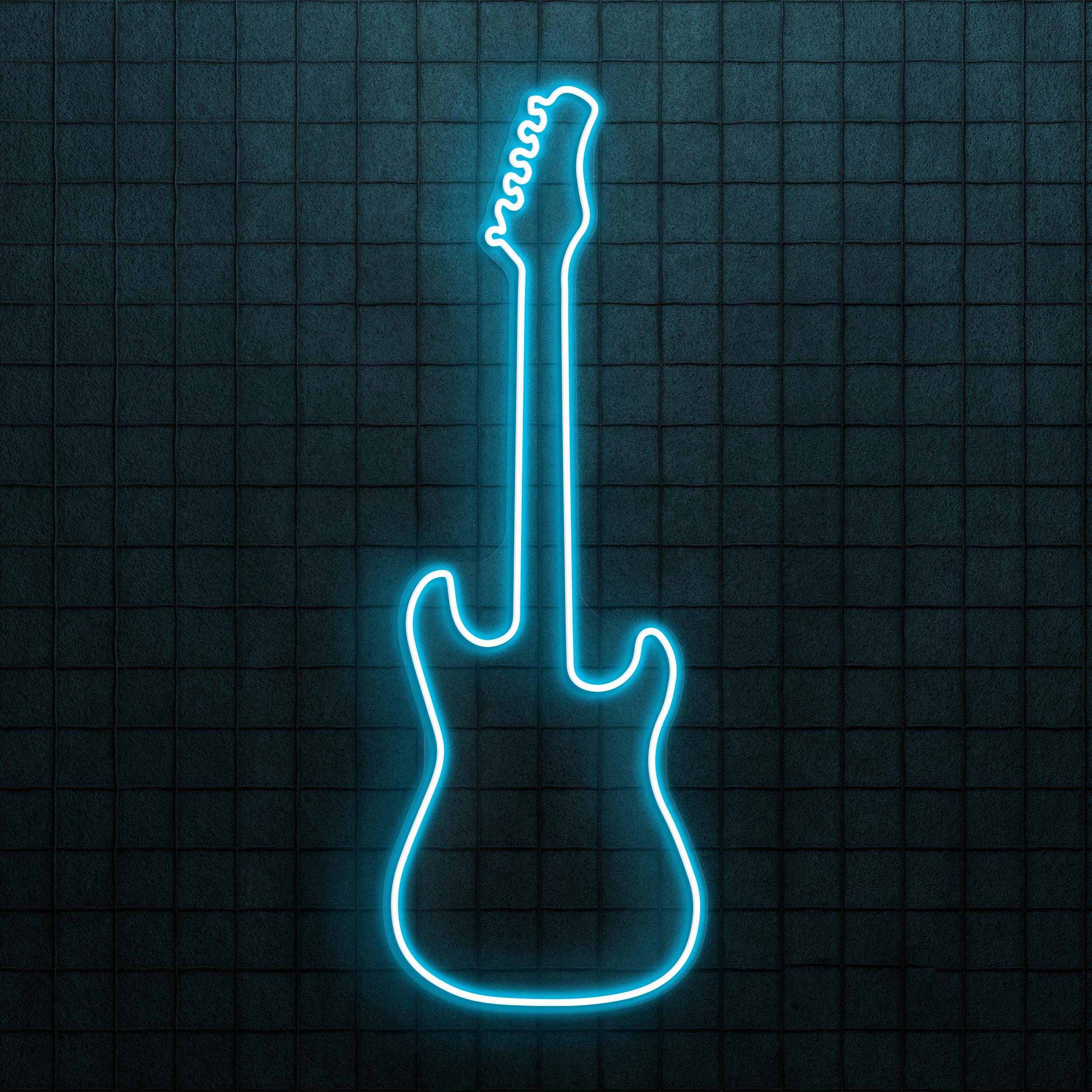 Guitar Neon Sign, Guitar Open LED Light, Music Room Wall Art, Guitar Shop Wall Decor, Electric Guitar Neon Light, DJ Concert Neon Wall Art