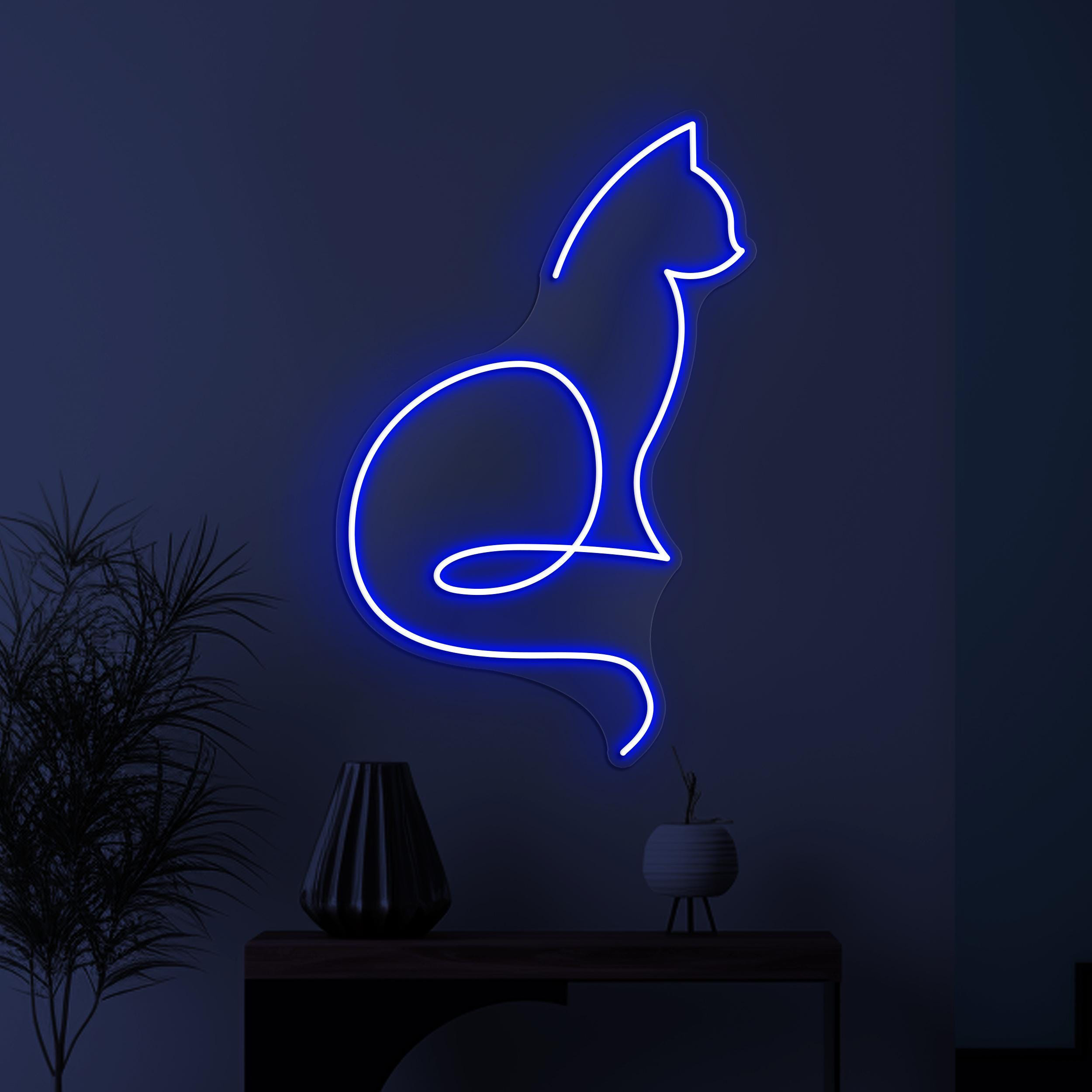 Cat Neon Sign, Cat LED Light, Cute Kitty Wall Decor, Nursery Room Wall Art, Cat Neon Sign for Home, Bar & Cafe Decor, Pet Shop Neon Light