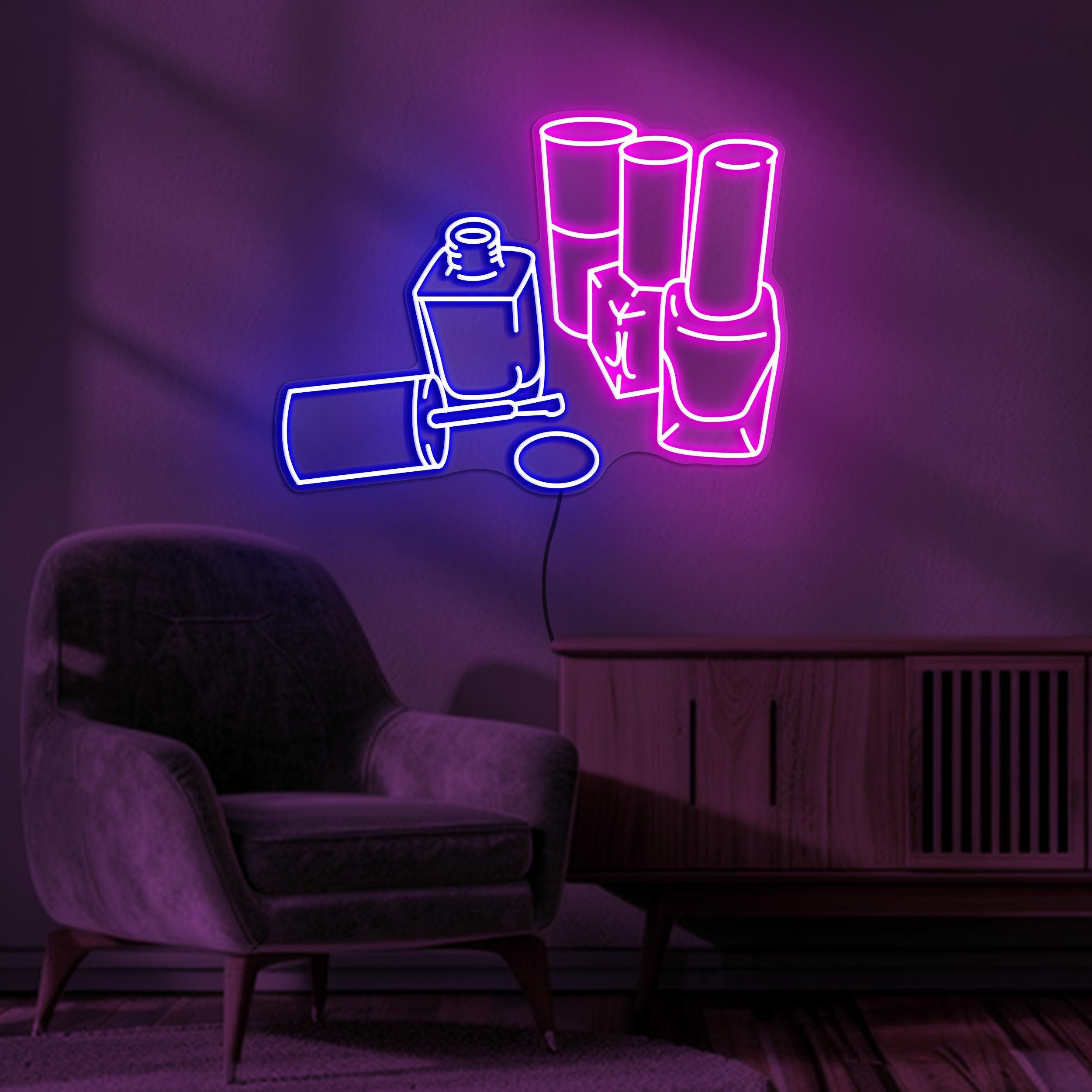 Nail Polish Neon Sign, Nail Polish LED Light, Nail Paint Wall Art, Manicure Sign, Nail Artist Home Decor, Beauty Bar Decoration, Nail Art