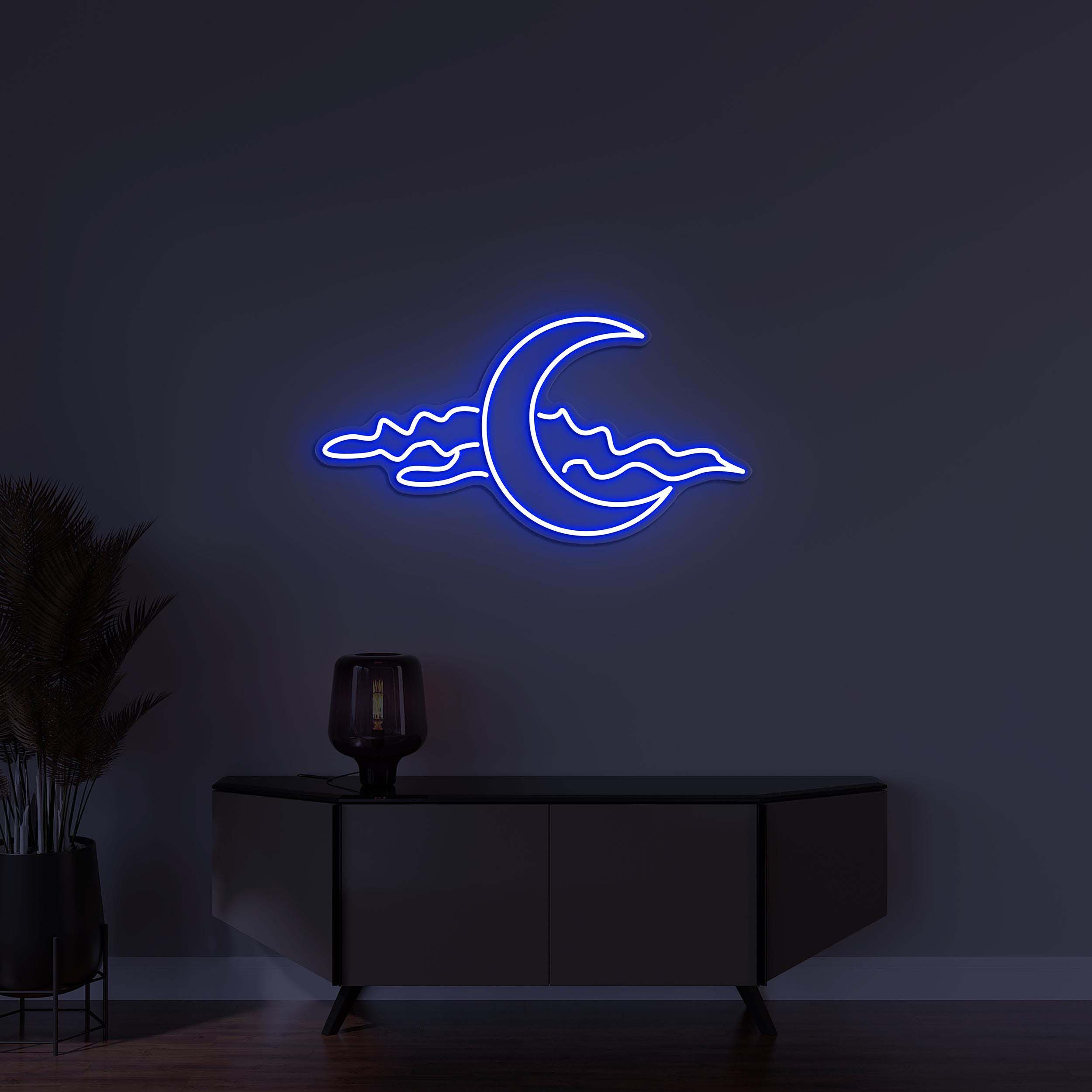 Moon and Cloud Neon Sign, Moon With Cloud LED Light, Moon and Cloud Wall Decor, Dreamy Night Art, Moonlit Sky Neon Light, Home Wall Decor