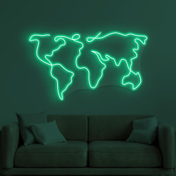 World Map Neon Sign, World Map LED Light, Office Wall Decor, Travel Agency Wall Art, Adventure Neon Light, Global Wall Art, World Led Sign