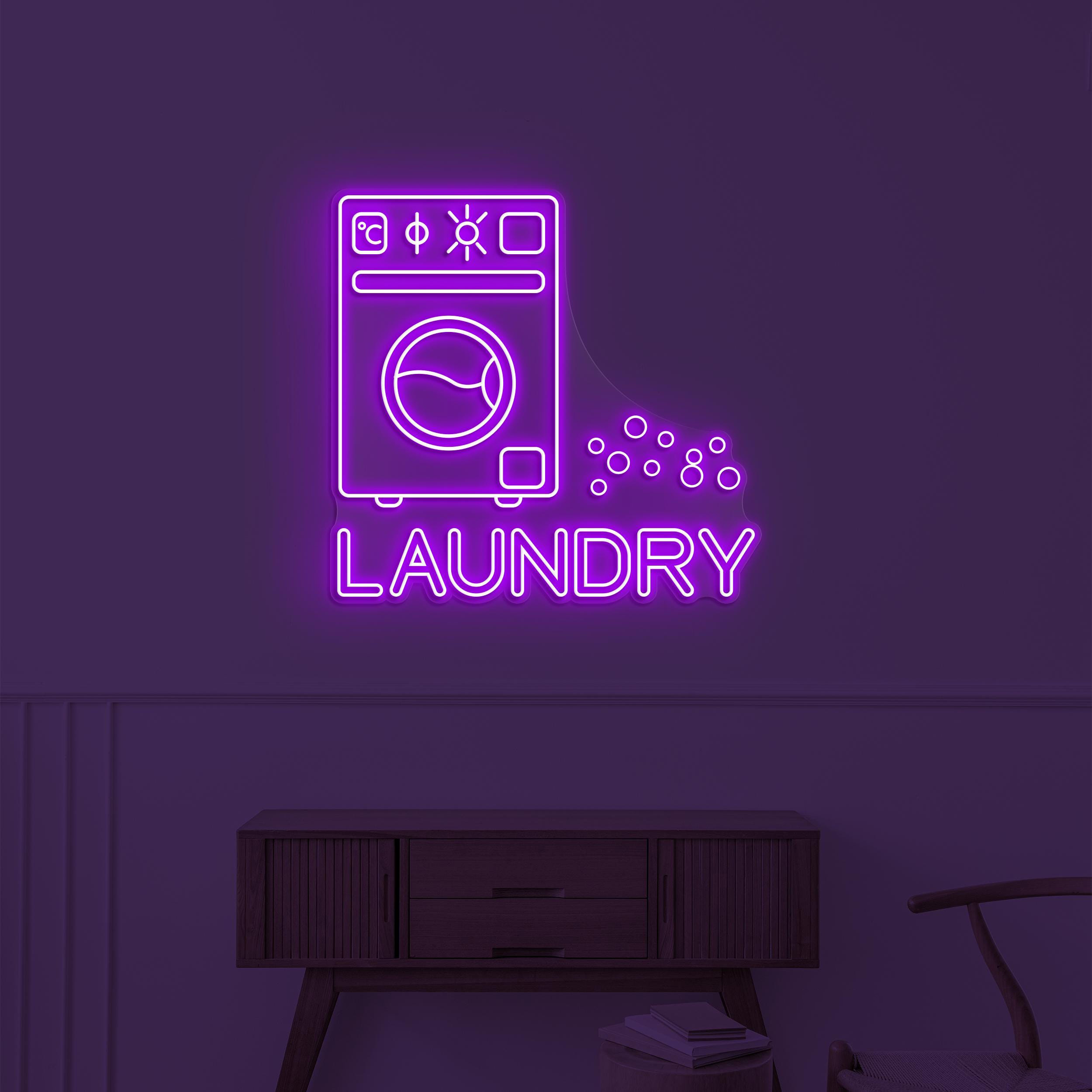 Laundry Neon Sign, Laundry Machine LED Light, Washing Machine Wall Decor, Washer Neon Light, Laundry Appliance Wall Art, Dirty Kitchen Decor