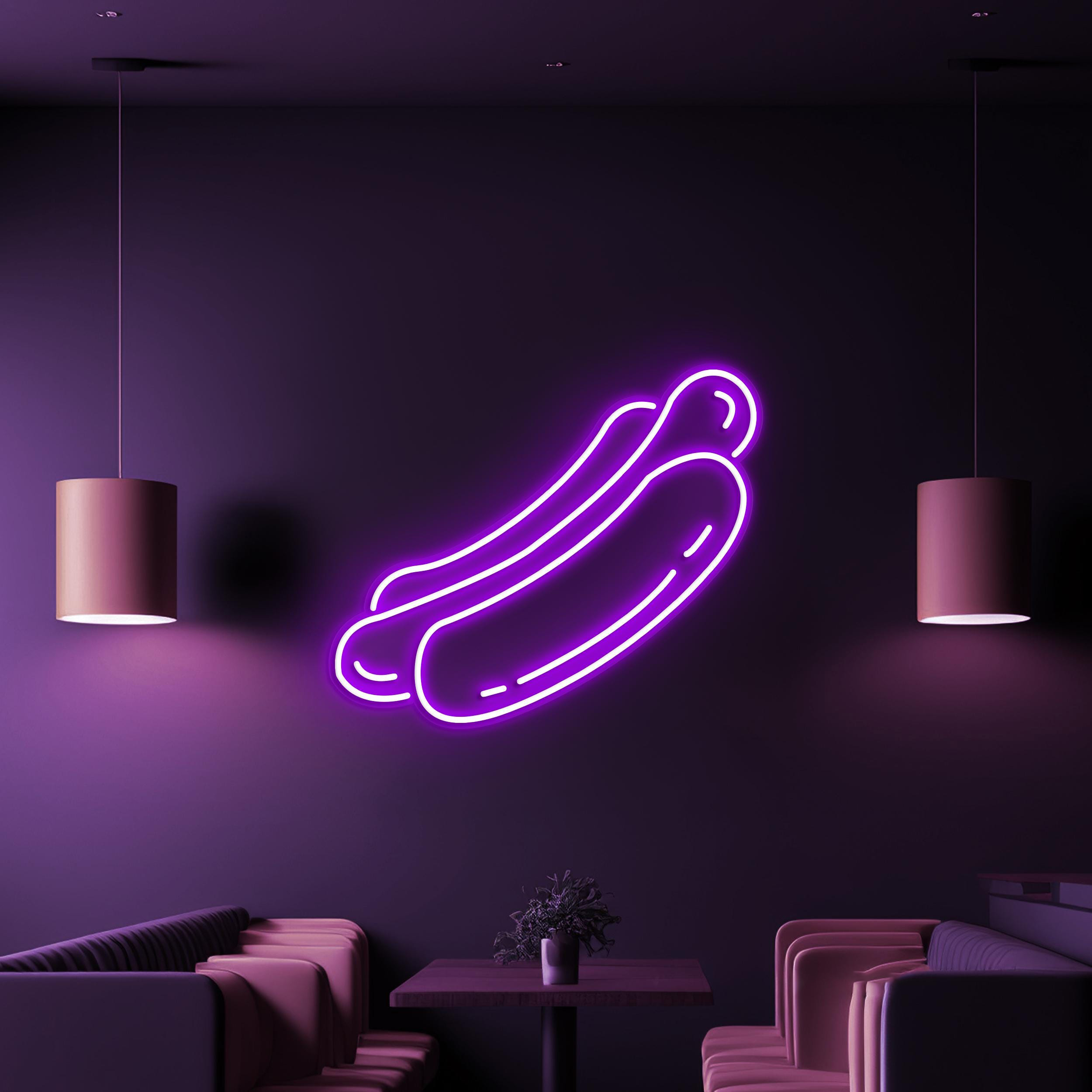 Hot Dog Neon Sign, Hot Dog LED Light, Fast Food Wall Decor, Kitchen Neon Light, Restaurants Wall Art, Hot Dog Shop Decor, Hot Dog Lover