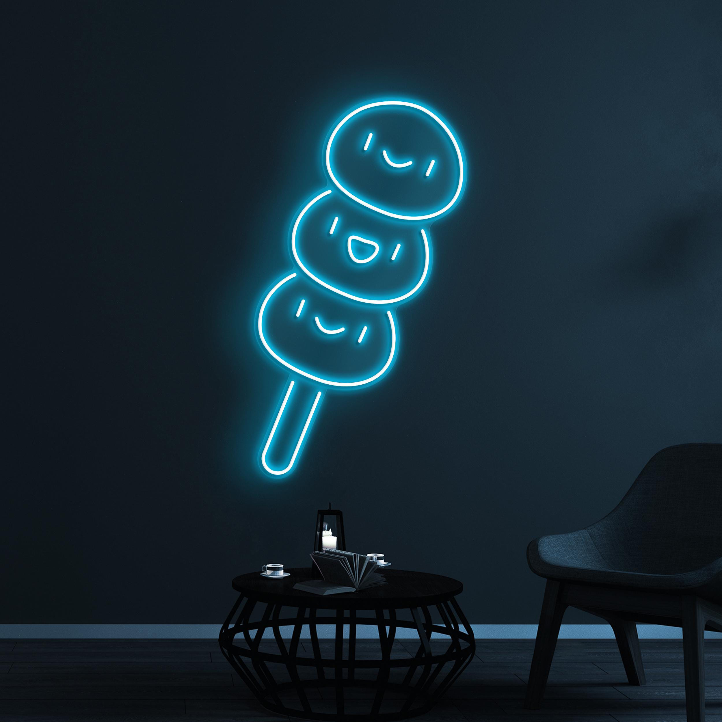Dango Neon Sign, Dumpling LED Light, Cute Dango LED Light, Restaurant Wall Decor, kawaii Wall Art, Japanese Dumpling Art, Sweet Dish Sign