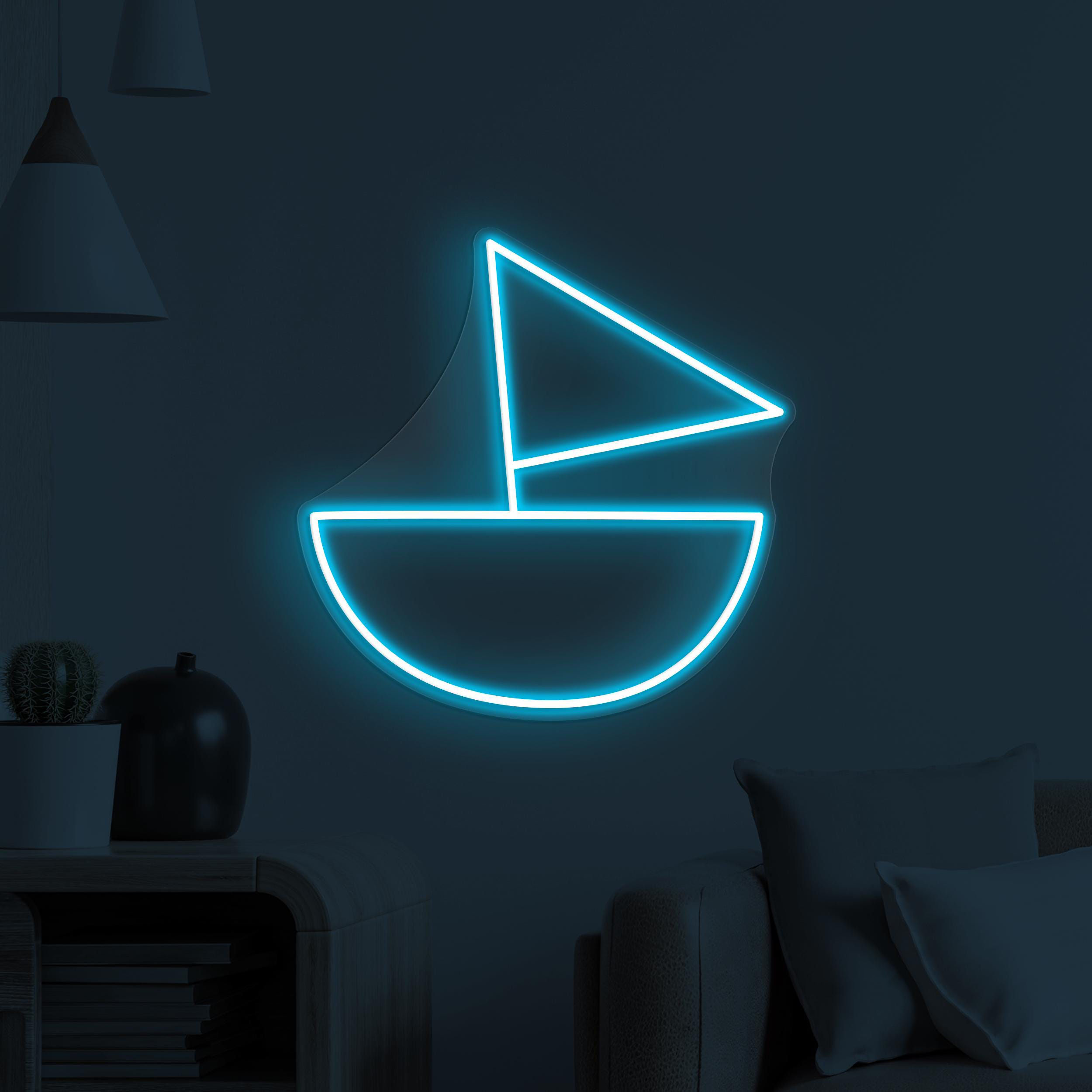 Sailboat Neon Sign, Sailboat LED Light, Sea Sailboat LED Neon Art, Beach Bar and Beach Party, Ocean Lover Gift, Ocean Neon Sign for Home,