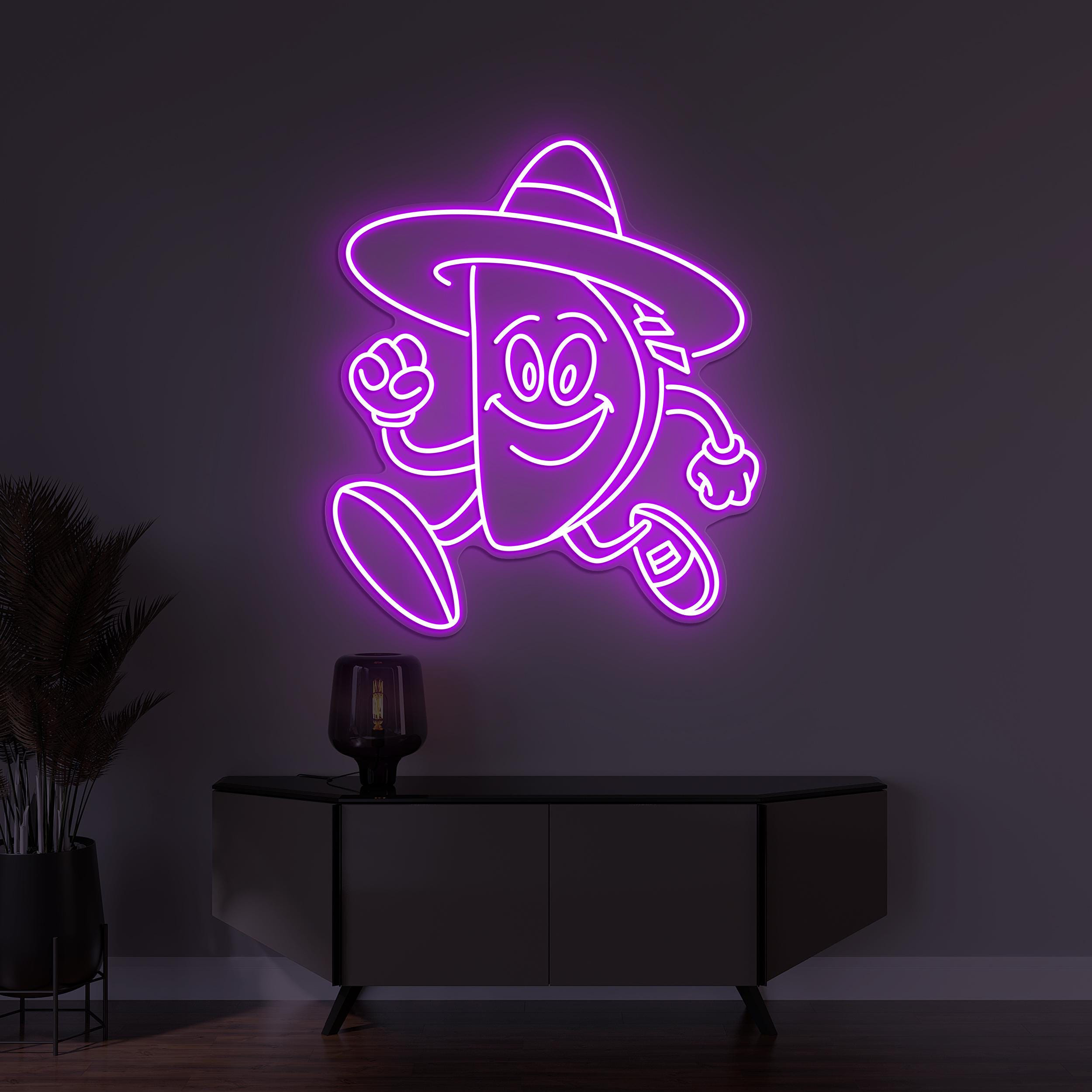 Running Taco Neon Sign, Running Taco LED Light, Taco Wall Decor, Custom Neon Sign, Home Wall Art, Kids Room Wall Decor, Taco Lover Gift