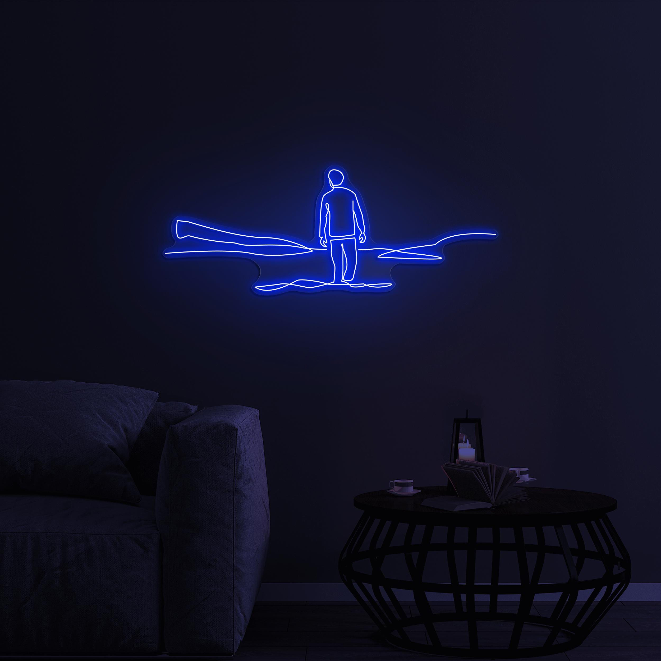 Man on a Cliff Neon Sign, Cliffhanger LED Light, Man on a Cliff LED Neon Art, Home Wall Decor, Adventure Wall Decor, Mountain Adventure Sign