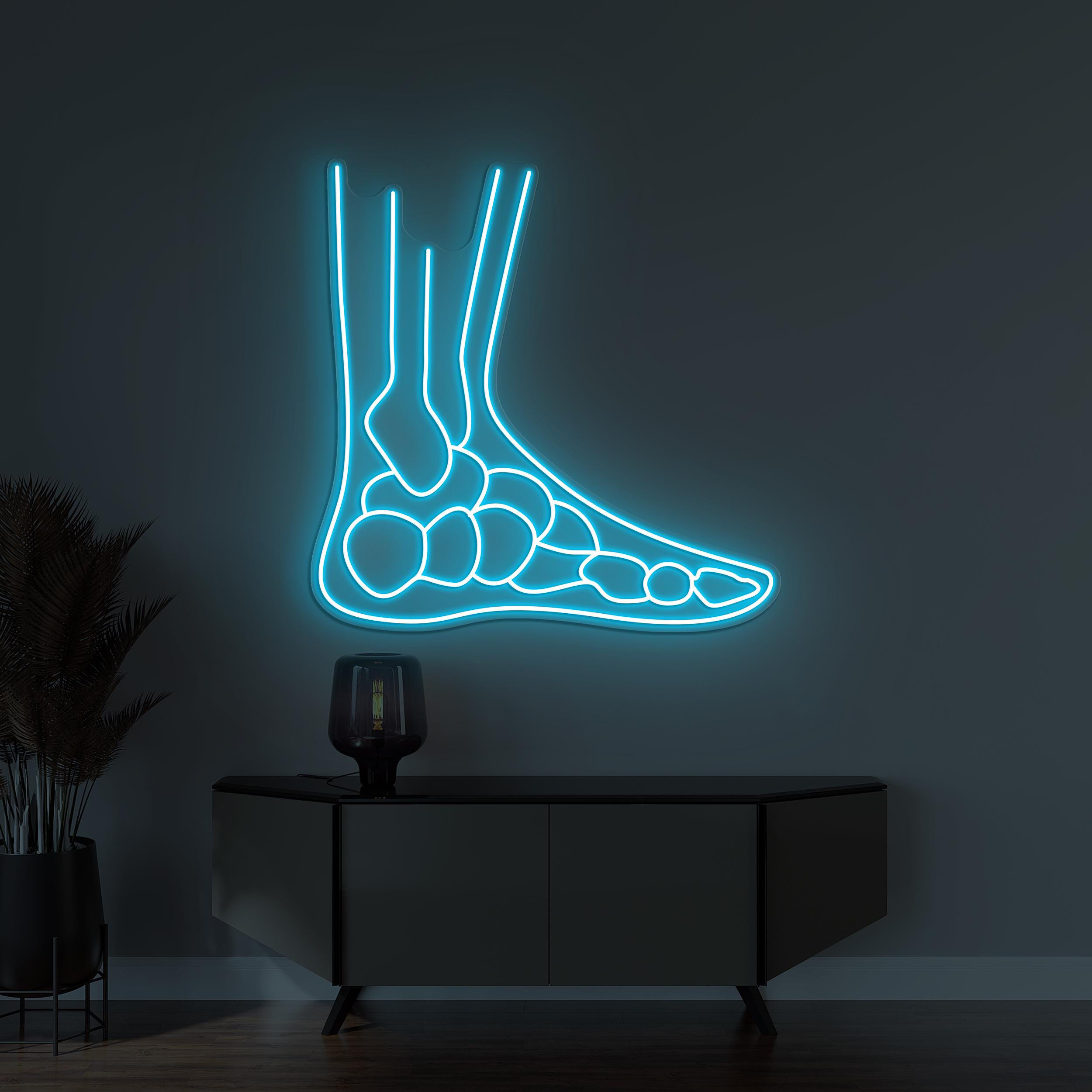 Foot Bones Neon Sign, Foot Bones LED Light, Foot Wall Decor, Hospital Wall Art, Personalized Sign, Medical Neon Art, Doctor Clinic Neon Sign