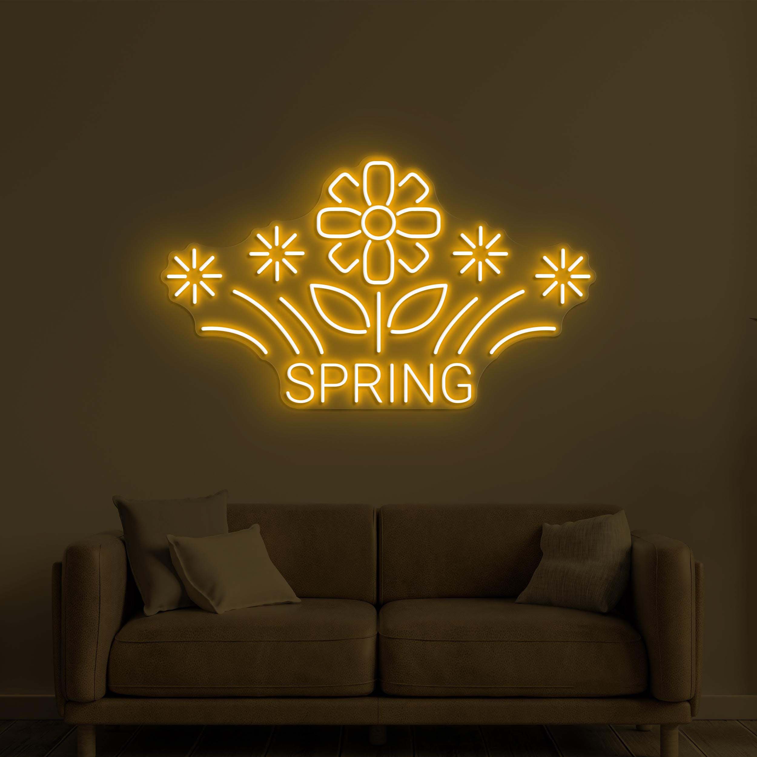 Spring Neon Sign, Spring Flower LED Light, Spring Logo Wall Decor, Flower Shop Wall Art, Springtime Neon Sign, Flowers Neon Wall Light, Gift