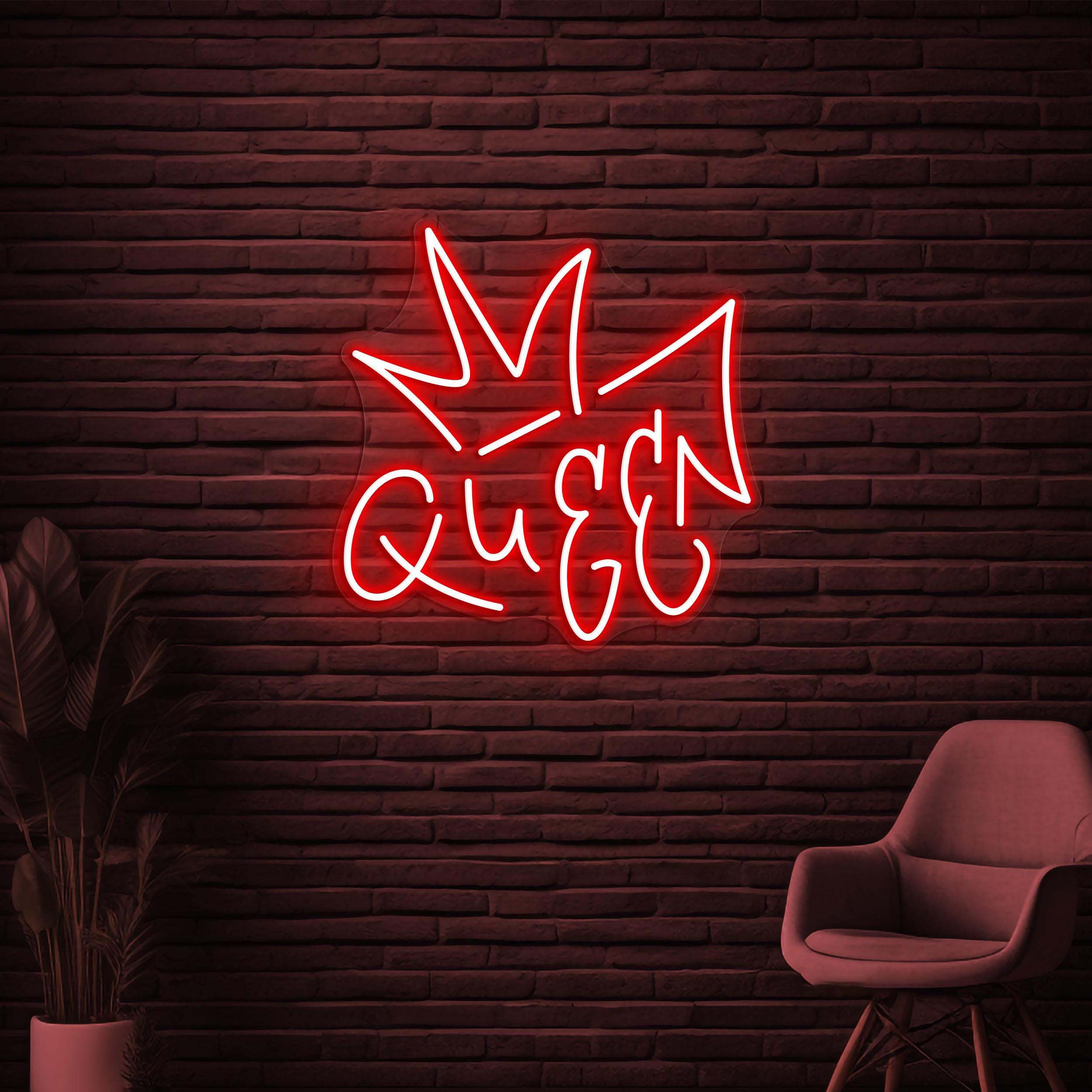 Queen Neon Sign, Queen LED Light, Queen Crown Wall Decor, Queen Logo Neon Sign, Princess Crown Wall Art, Royal Crown Decor, Home Wall Light