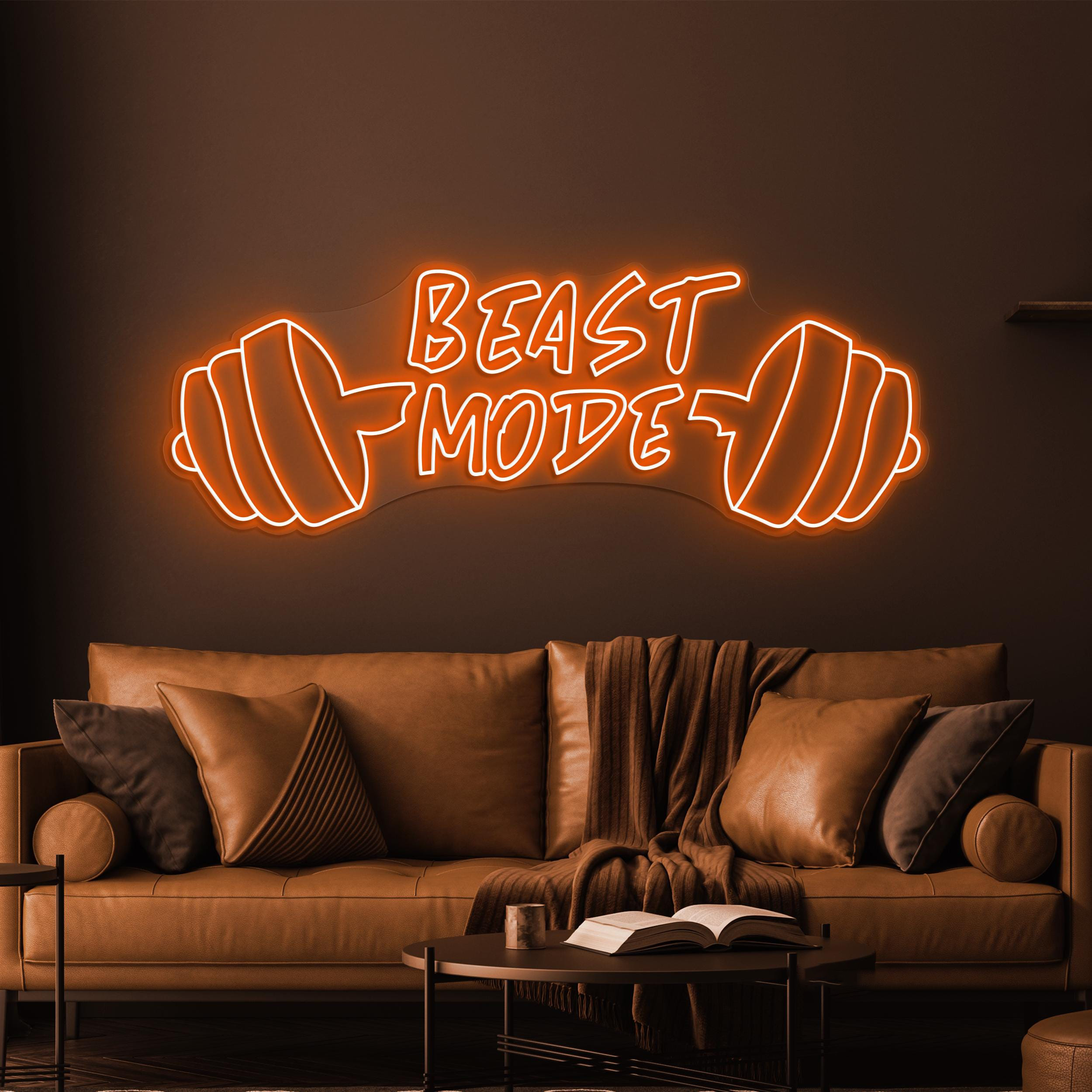 Beast Mode Neon Sign, Beast Mode LED Light, Gym Wall Decor, Dumbbell Wall Art, Fitness Neon Sign, Workout Wall Light, Gift For Gym Lover