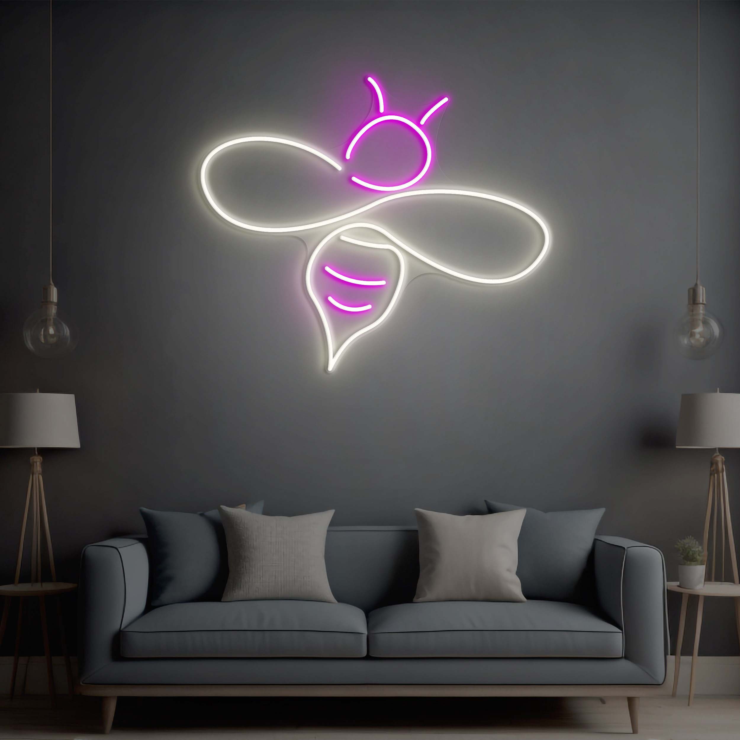 Bee LED Neon Sign, Honey Neon Light Sign for Home Decor, Beehive Theme Wall Art, Kids Room Decor, Home decor, Neon Light, Bee Lover Gift