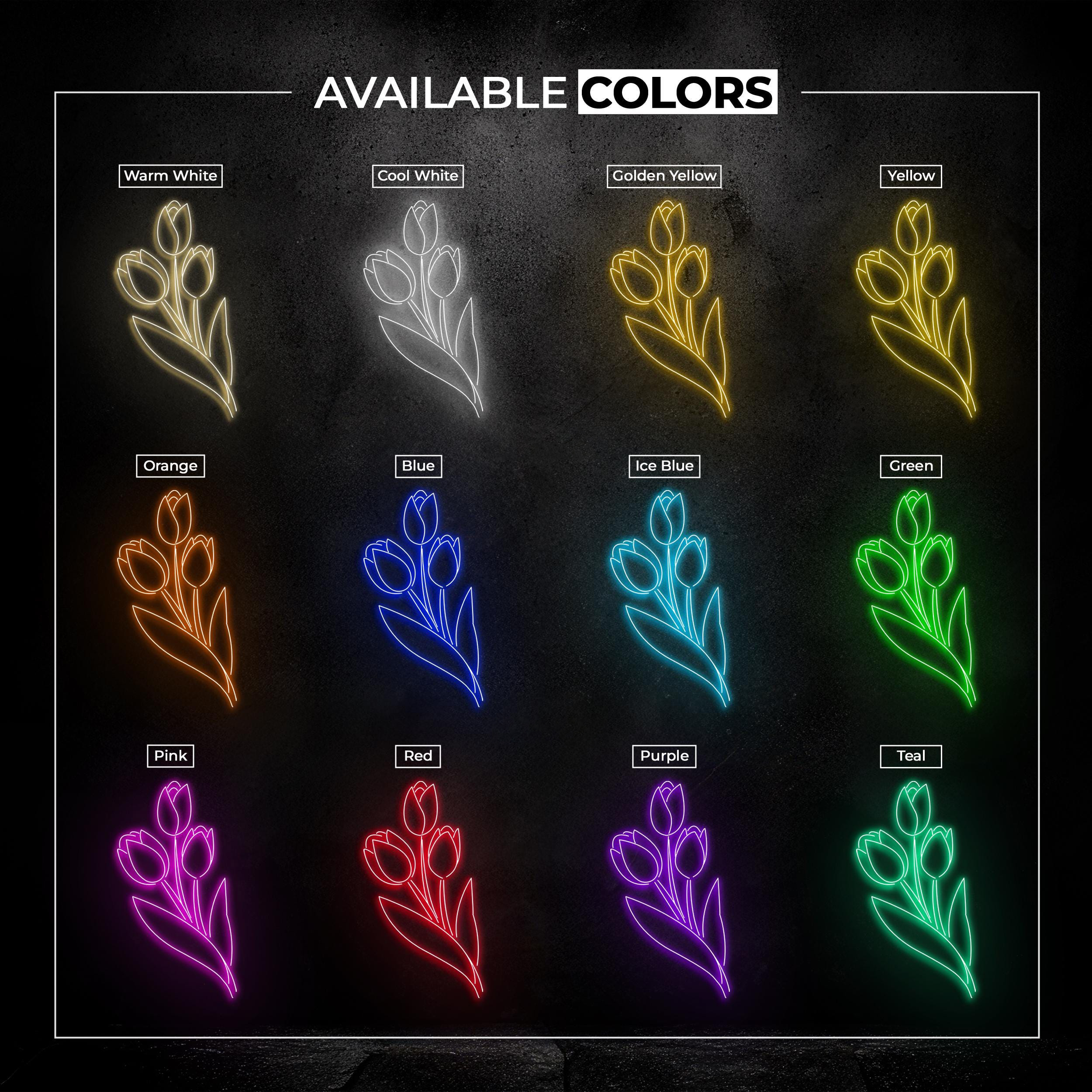 Tulip Neon Sign, Tulip LED Light, Floral Wall Art, Flower Shop Wall Decor, Neon Sign for Home, Party, Garden & Birthday Decor, Wedding Decor