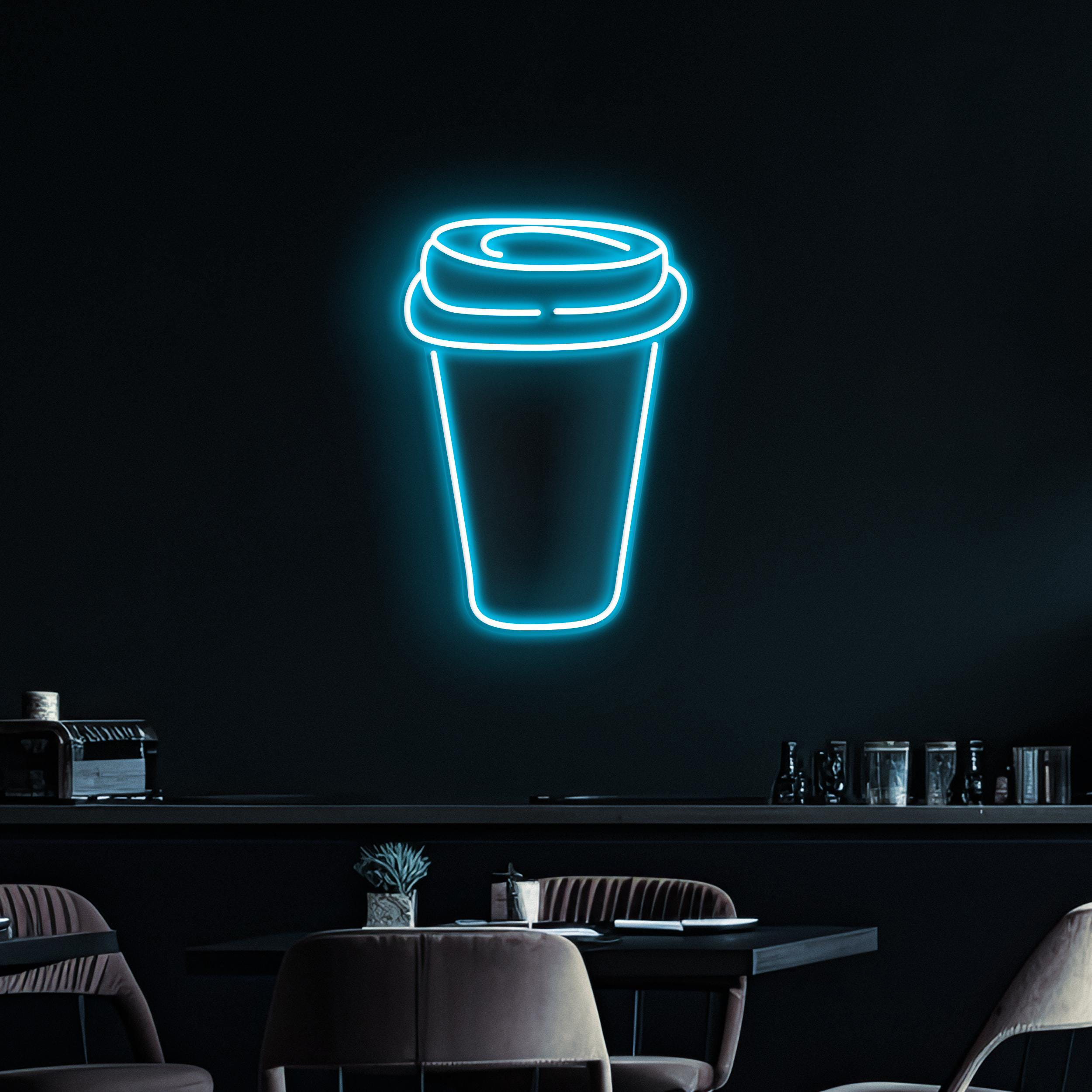 Coffee Cup Neon Sign, Coffee Cup LED Light, Coffee Glass Wall Decor, Restaurants Neon Light, Coffee Shop Wall Art, Gift For Coffee Lover's