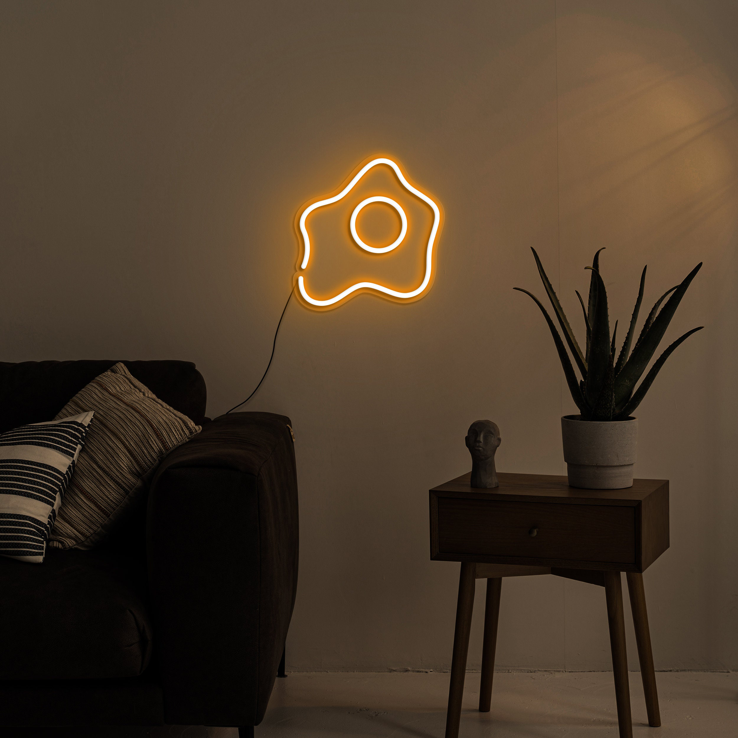 Fried Egg Neon Sign, USB Night Light for Kitchen Decor, LED Wall Art, Desktop Lamp, Cute Egg Shape Neon Sign for Room Decor, Birthday Gift