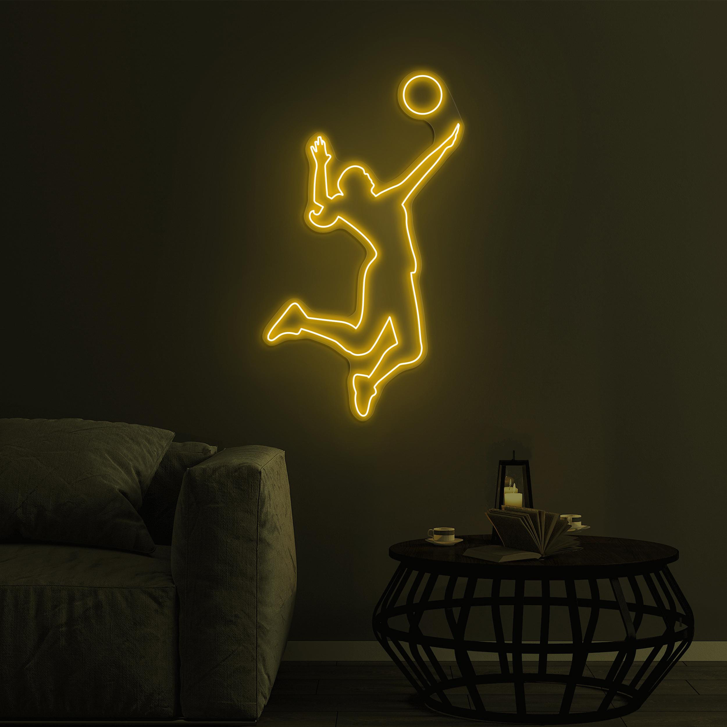 Volleyball Player Neon Sign, Girl With Volleyball LED Light, Home & Sports Shop Decor, Volleyball Player LED Neon Art, Volleyball Club Decor