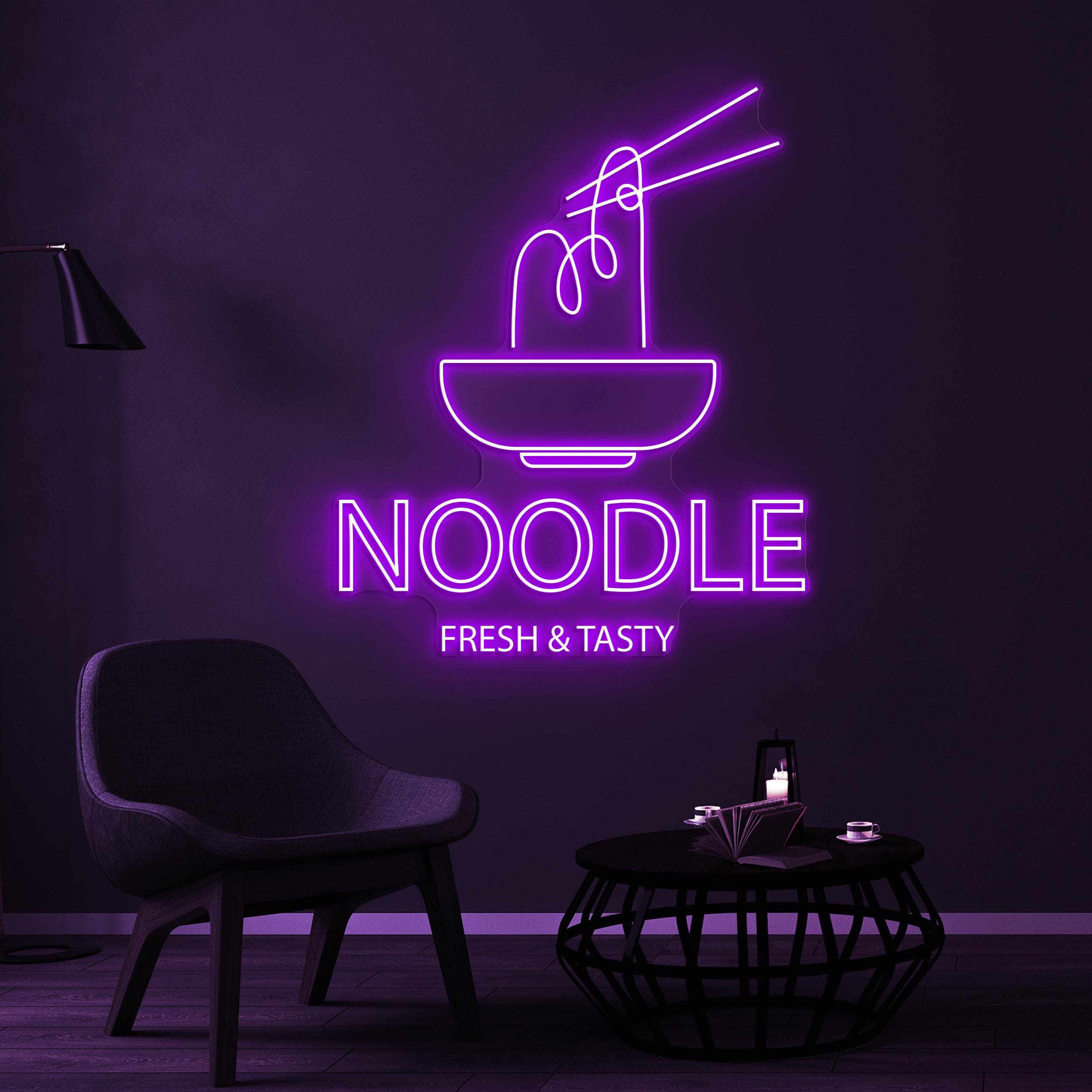 Noodles Neon Sign, Noodles LED Light, Fresh & Tasty Wall Decor, Noodles Bowl Wall Art, Kitchen Art, Ramen Shop Decor, Asian Restaurant Sign