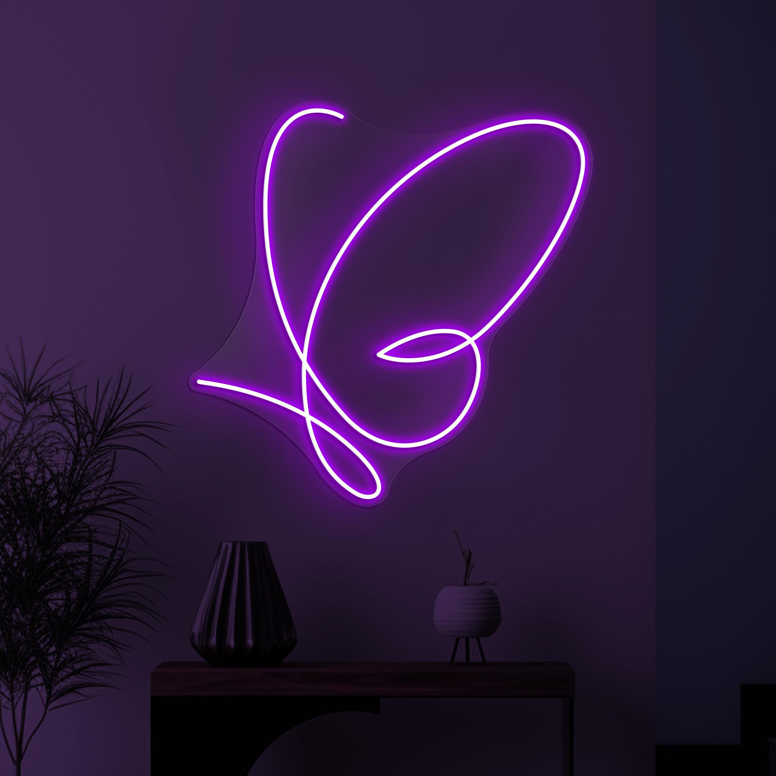 Butterfly Neon Sign, Butterfly LED Light, Nature Wall Decor, Flying Butterfly Wall Art, Girl Room Neon Light, Home Led Art, Kids Room Decor