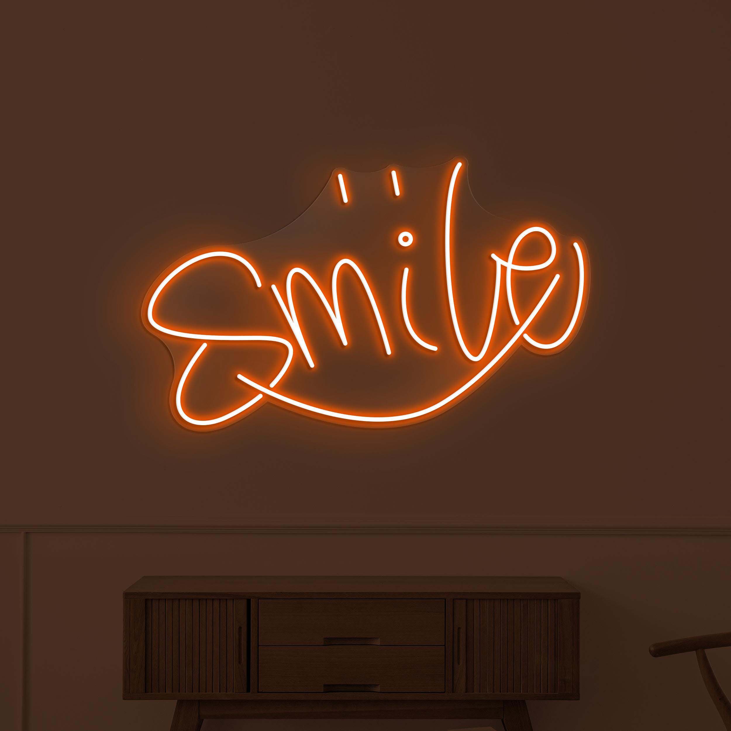Smile Neon Sign, Smile LED Light, Happy Vibes Wall Decor, Smile Logo Wall Art, Decor for Home, Kids Room & Party, Happy Vibes Neon Sign