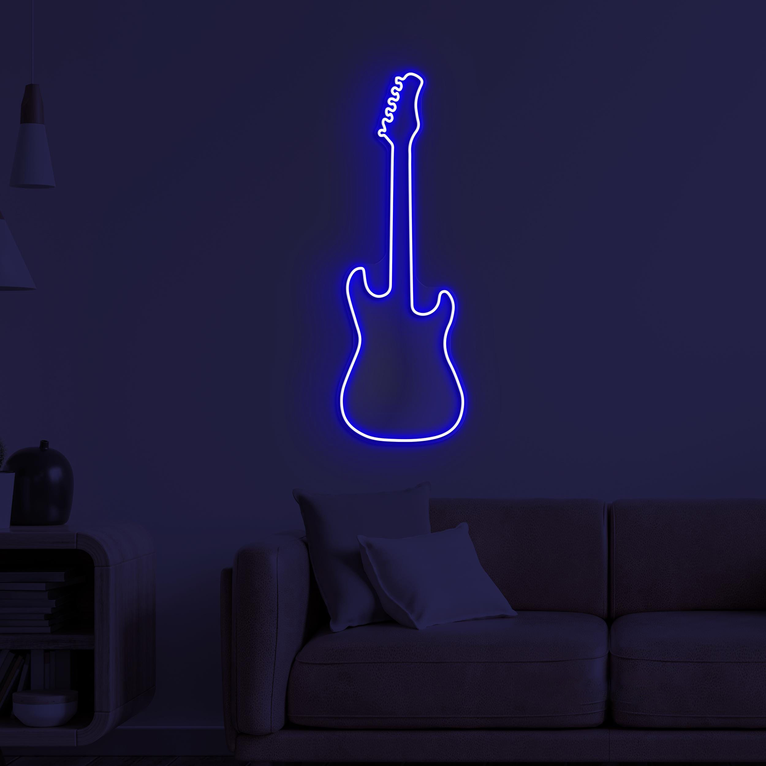 Guitar Neon Sign, Guitar Open LED Light, Music Room Wall Art, Guitar Shop Wall Decor, Electric Guitar Neon Light, DJ Concert Neon Wall Art
