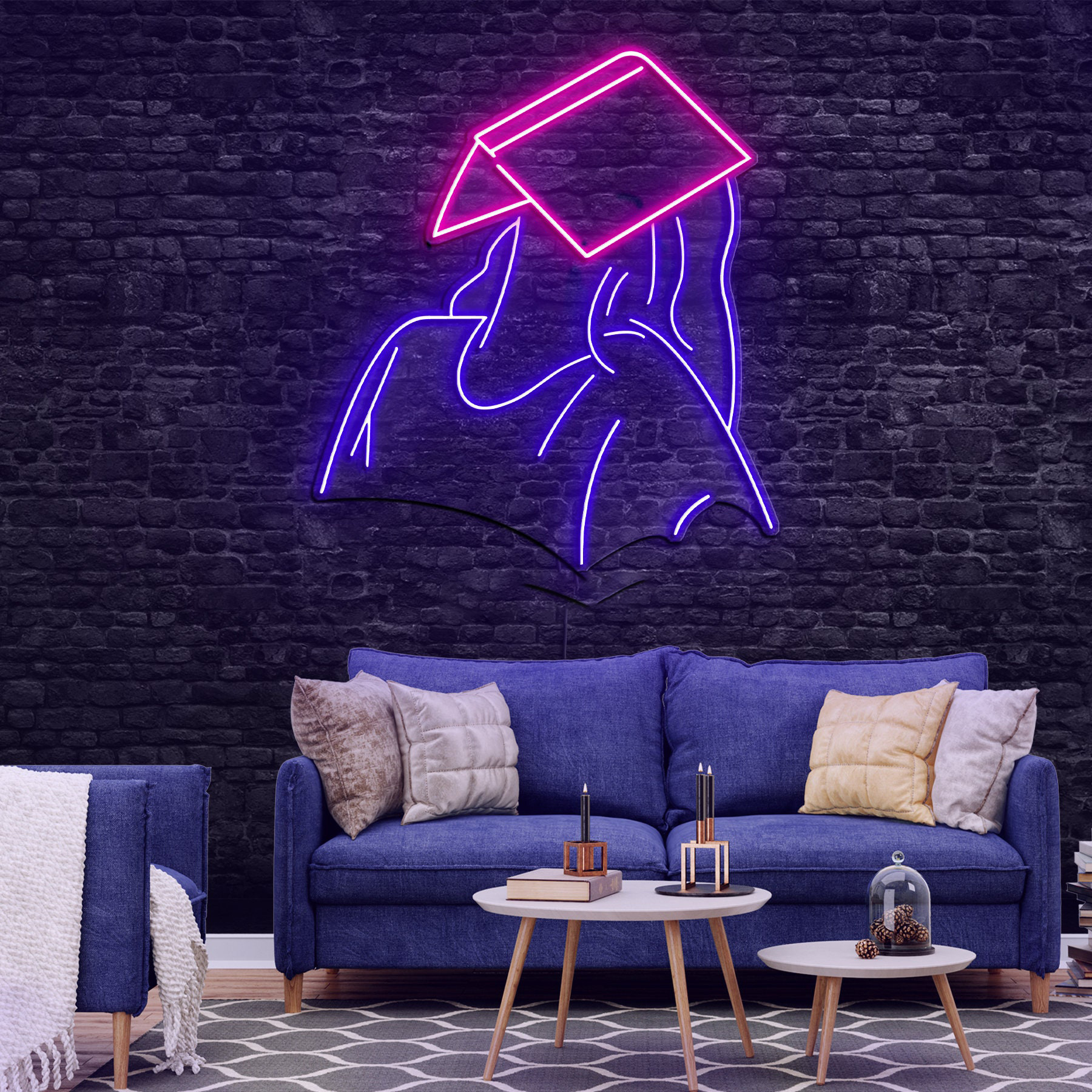 Sad Woman with Book Neon Sign, Bookish LED Light, Gift for Book Lovers,Girl Reading Book and Coffee Neon Sign,Wall Art for Bedroom,Club Room