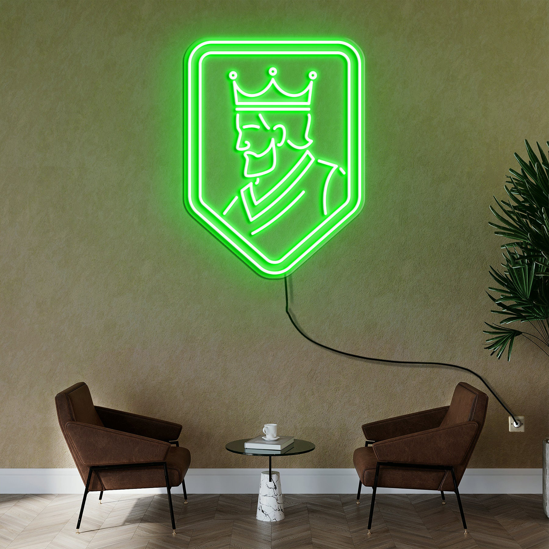 King Shield Neon Sign, Knightly Neon Art, Wall Decor, Room Decor, LED Wall Decor for Game Rooms and Man Caves, Wall Art for Home or Office