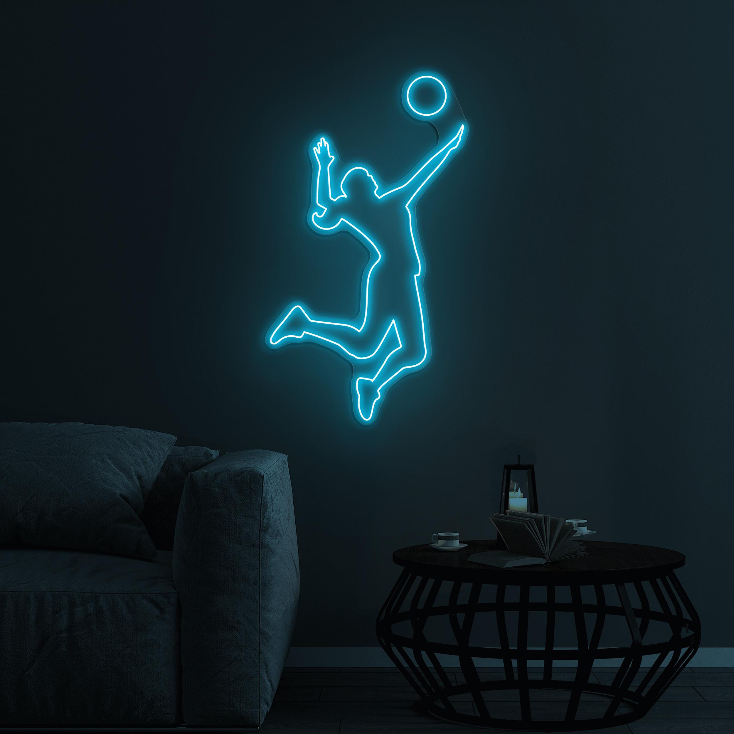 Volleyball Player Neon Sign, Girl With Volleyball LED Light, Home & Sports Shop Decor, Volleyball Player LED Neon Art, Volleyball Club Decor