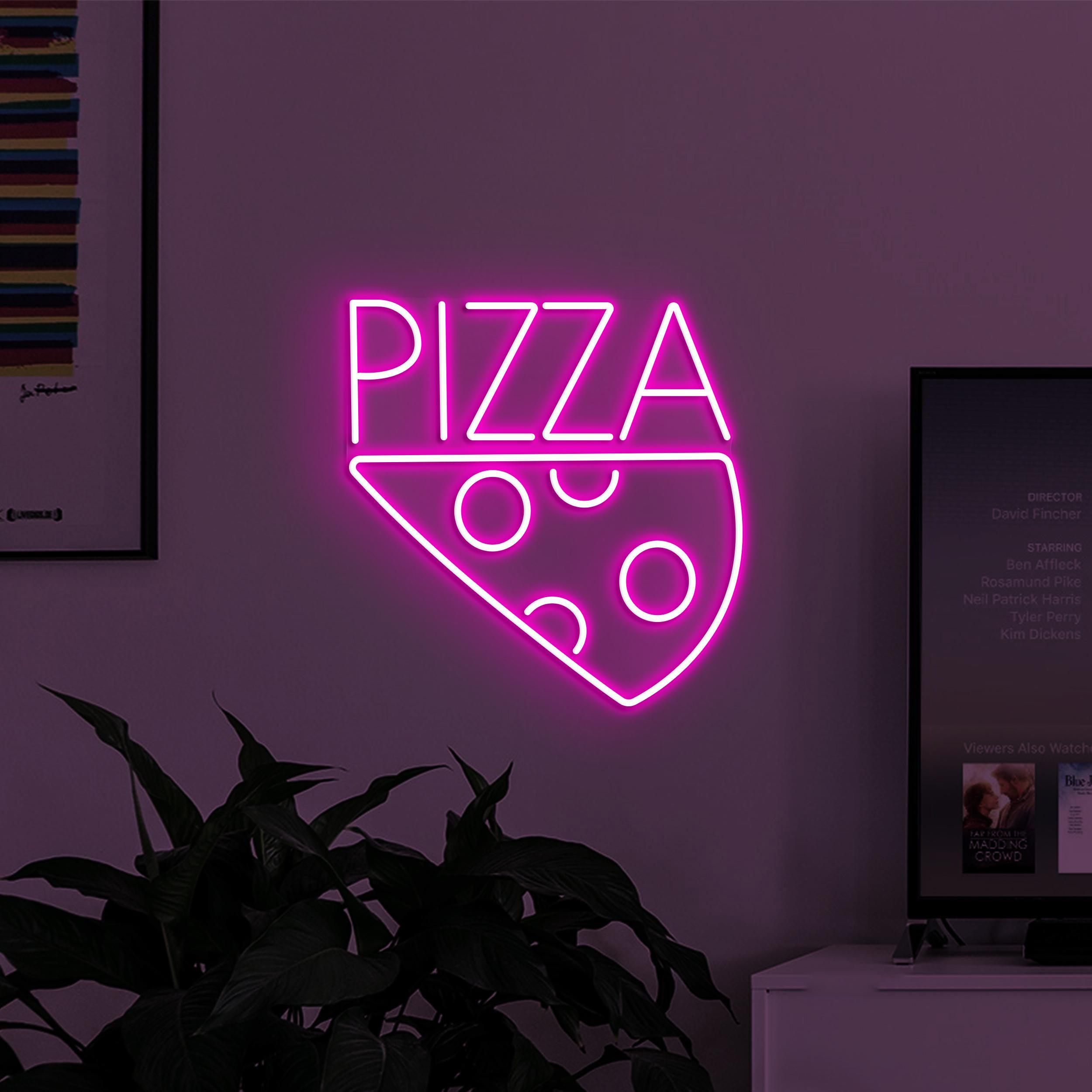Pizza Neon Sign, Pizza LED Light, Pizza Slice Wall Decor, Pizza Logo Wall Art, Pizza Cafe Neon Light, Kitchen Neon Art, Pizza Lover Decor