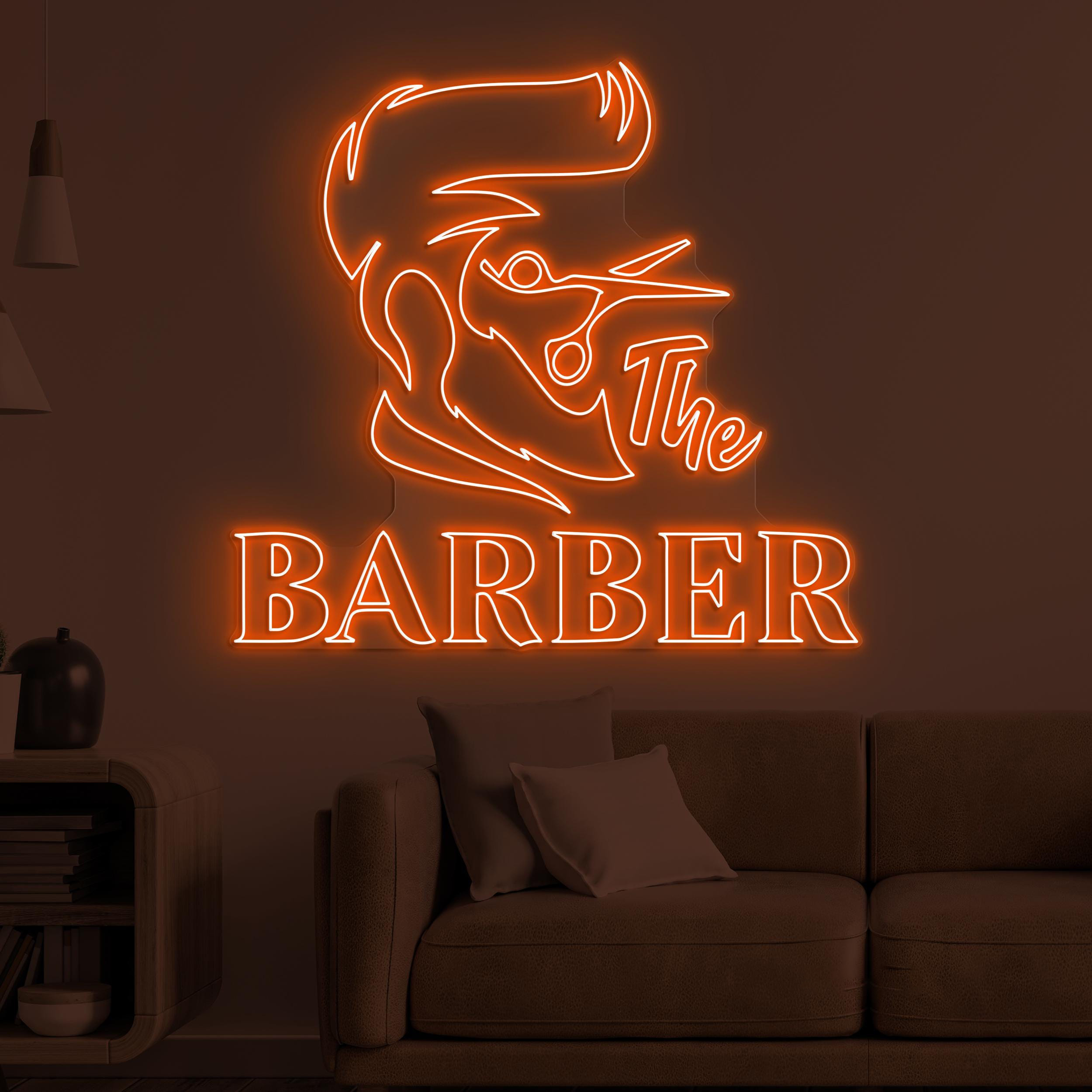 The Barber Neon Sign, The Barber LED Light, Barber Shop Wall Decor, Barber Logo Neon Art, Haircut Neon Sign, Hairdressing Room Neon Art