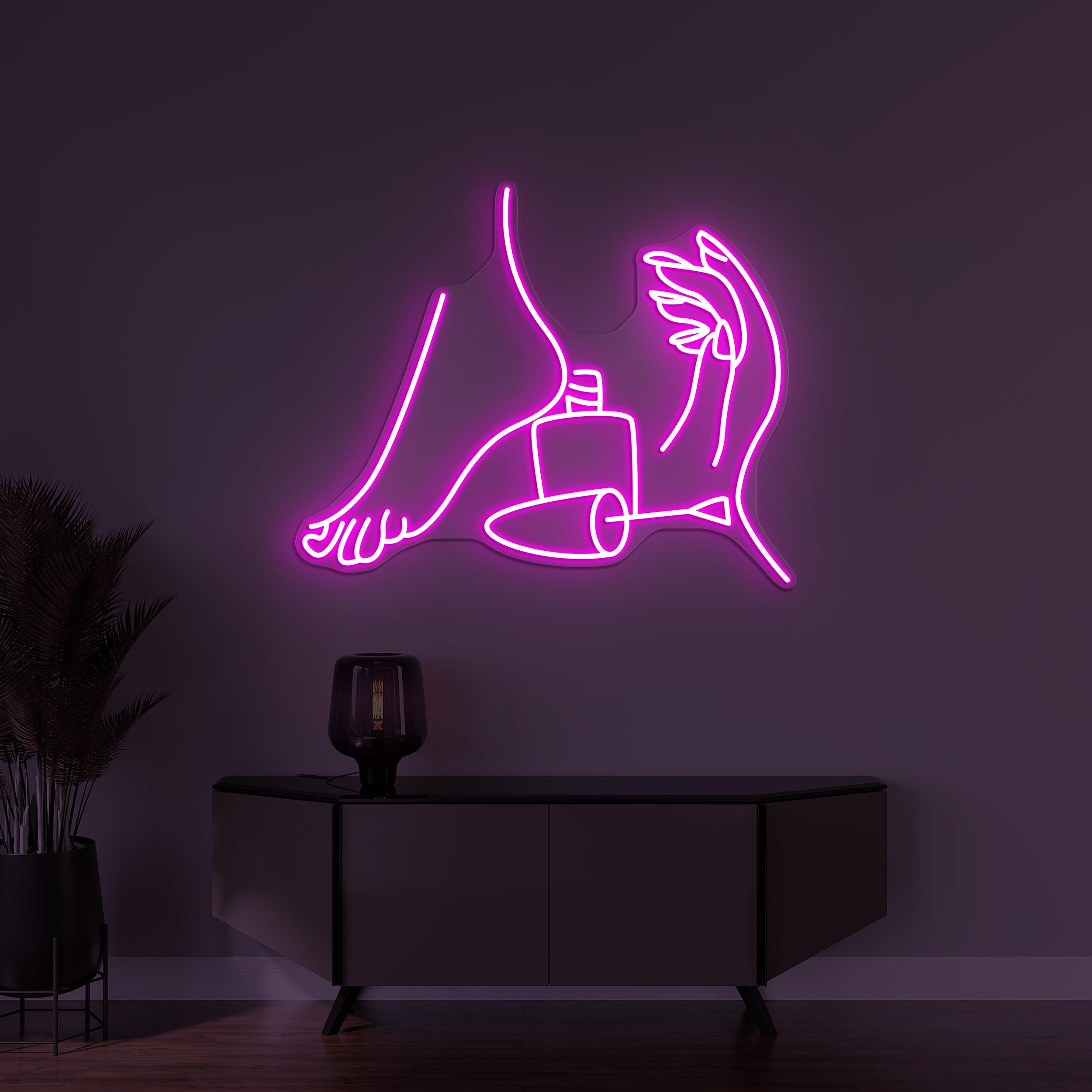 Pedicure Neon Sign, Hand Nail Polish LED Light, Foot & Nail Polish Wall Art, Manicure Wall Art, Salon Neon Art, Nail Artist Home Decor, Gift