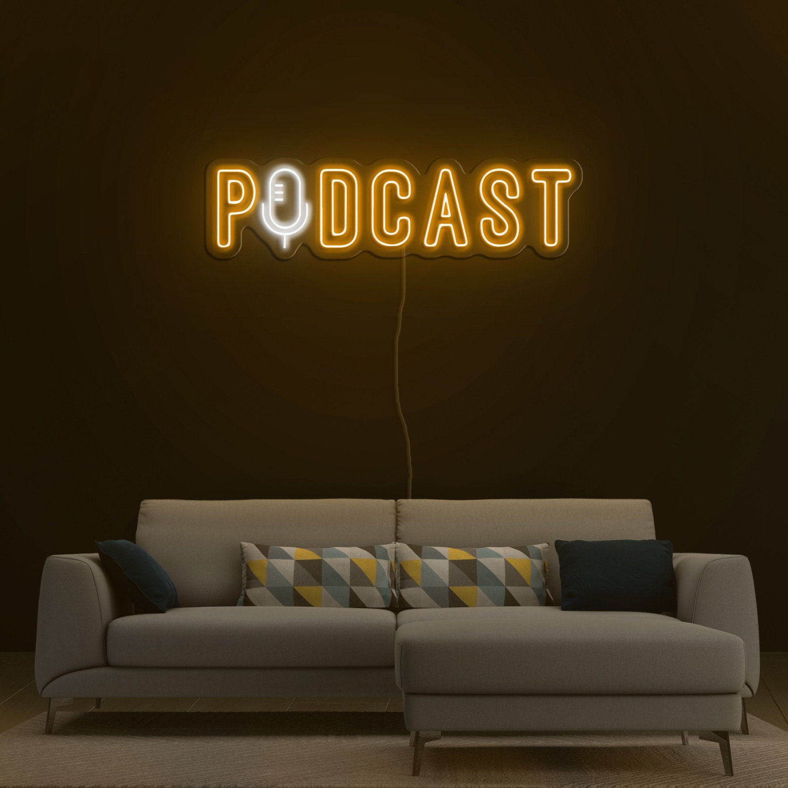 Podcast Neon Sign, LED Wall Decor for Home Studio, Unique Podcasting Room Art, Custom Neon Light, Personalized Podcast Sign, Gift Idea