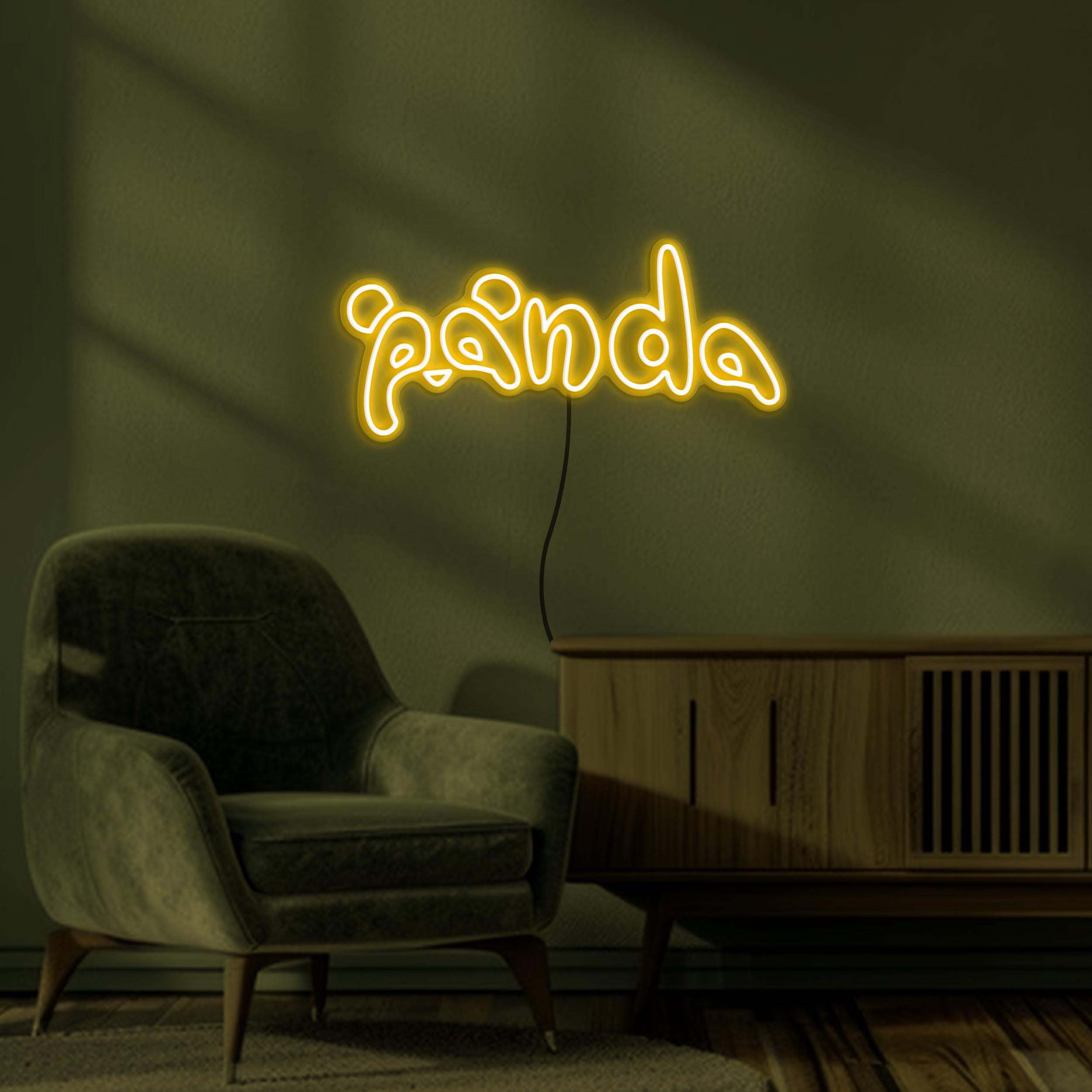 Panda Neon Sign, Panda Logo LED Light, Panda Logo LED Neon Art, Eye-catching Panda Sign, Home Wall Decor, Kids Room & Gaming Room Decor