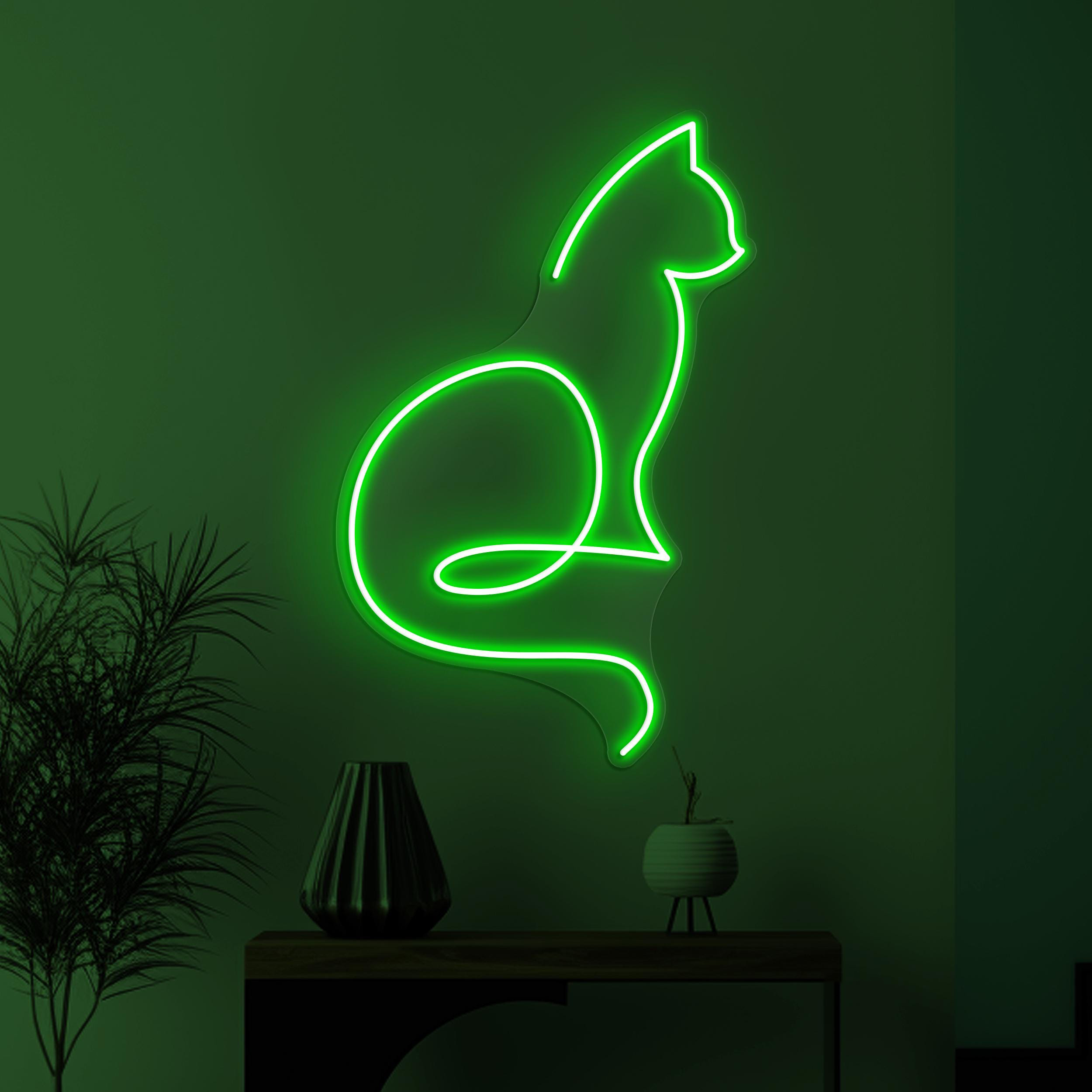 Cat Neon Sign, Cat LED Light, Cute Kitty Wall Decor, Nursery Room Wall Art, Cat Neon Sign for Home, Bar & Cafe Decor, Pet Shop Neon Light