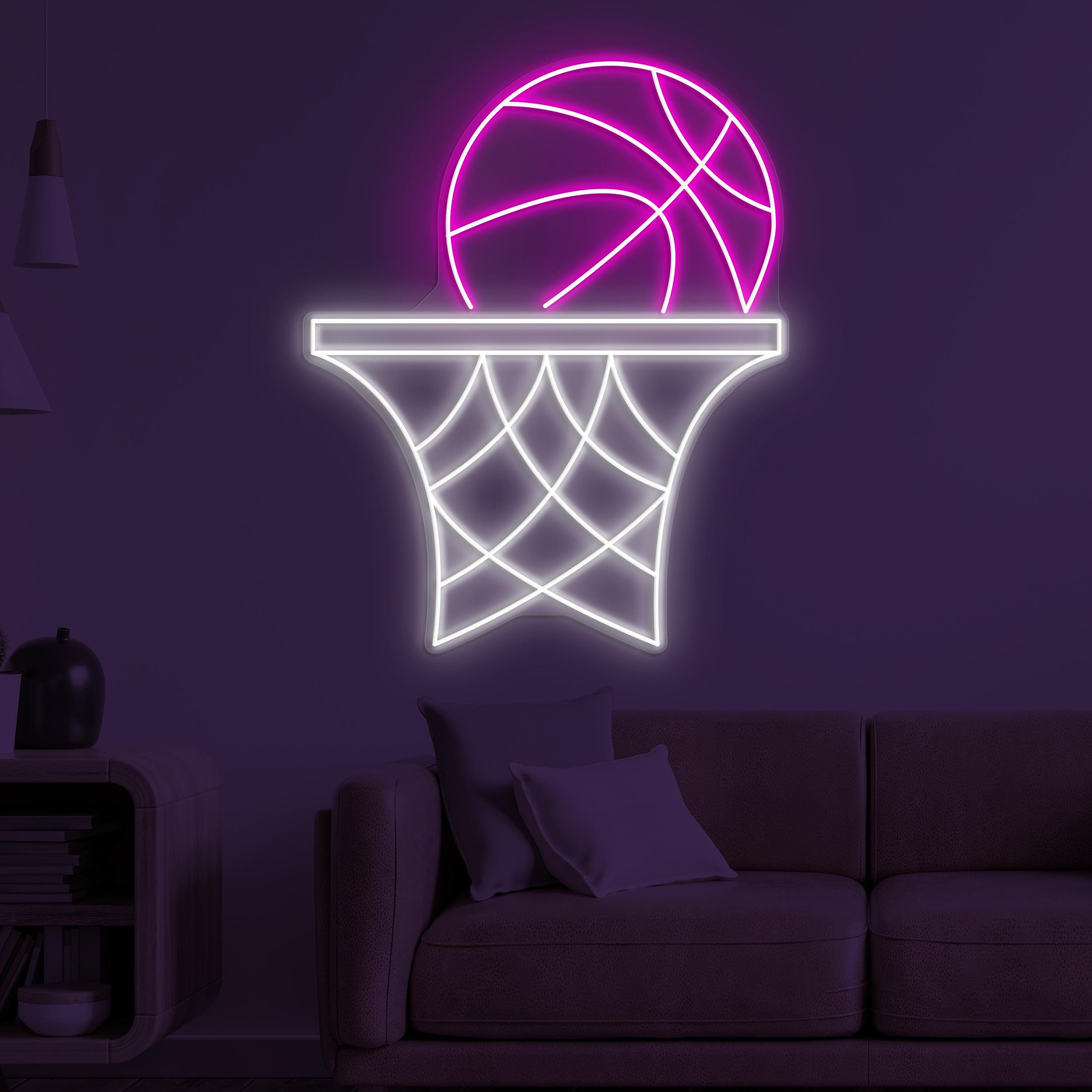 Basketball Hoop Neon Sign, Basketball Hoop LED Light, Basketball Wall Art, Basketball Club Wall Decor, Basketball Lover Gift, Club Decor