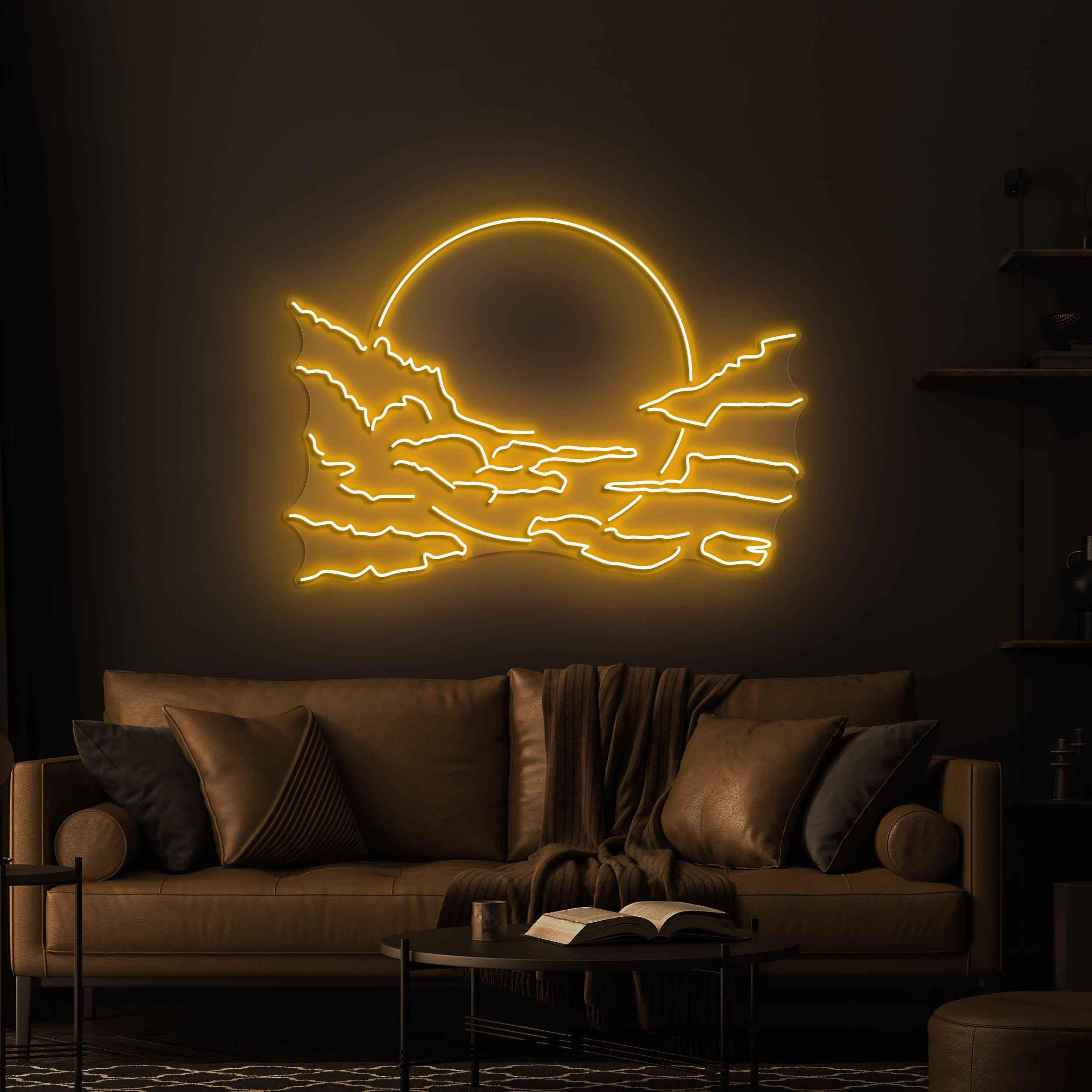 Sunset Neon Sign, Sunset LED Light, Ocean Waves LED Neon Art, Beach Sunset Neon Sign for Home, Beach Bar Decor, Beach Lover, Birthday décor